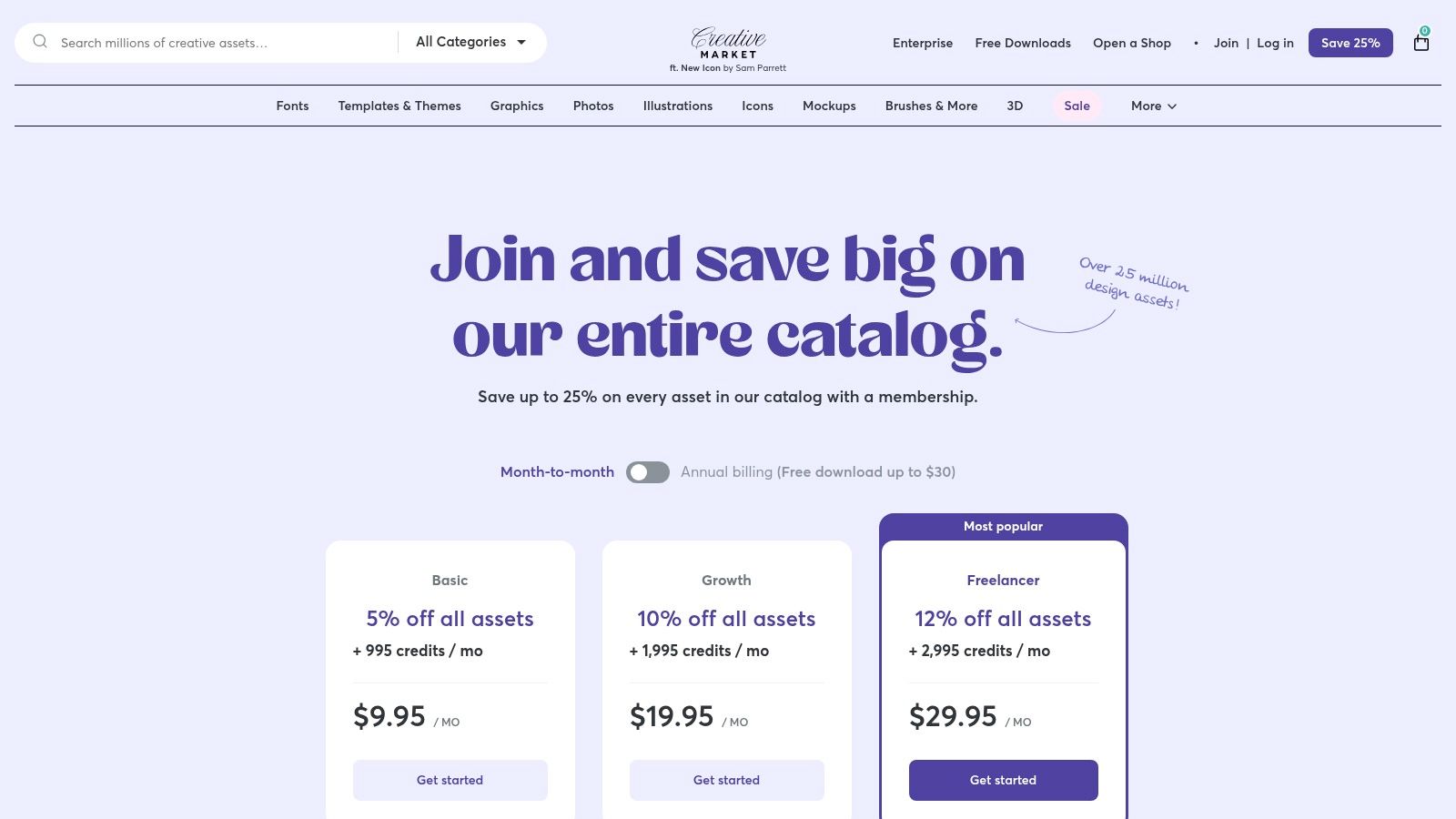 Creative Market (Membership + Marketplace)