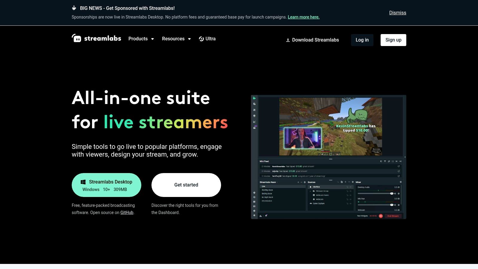 Streamlabs (Streamlabs Desktop + Ultra suite)