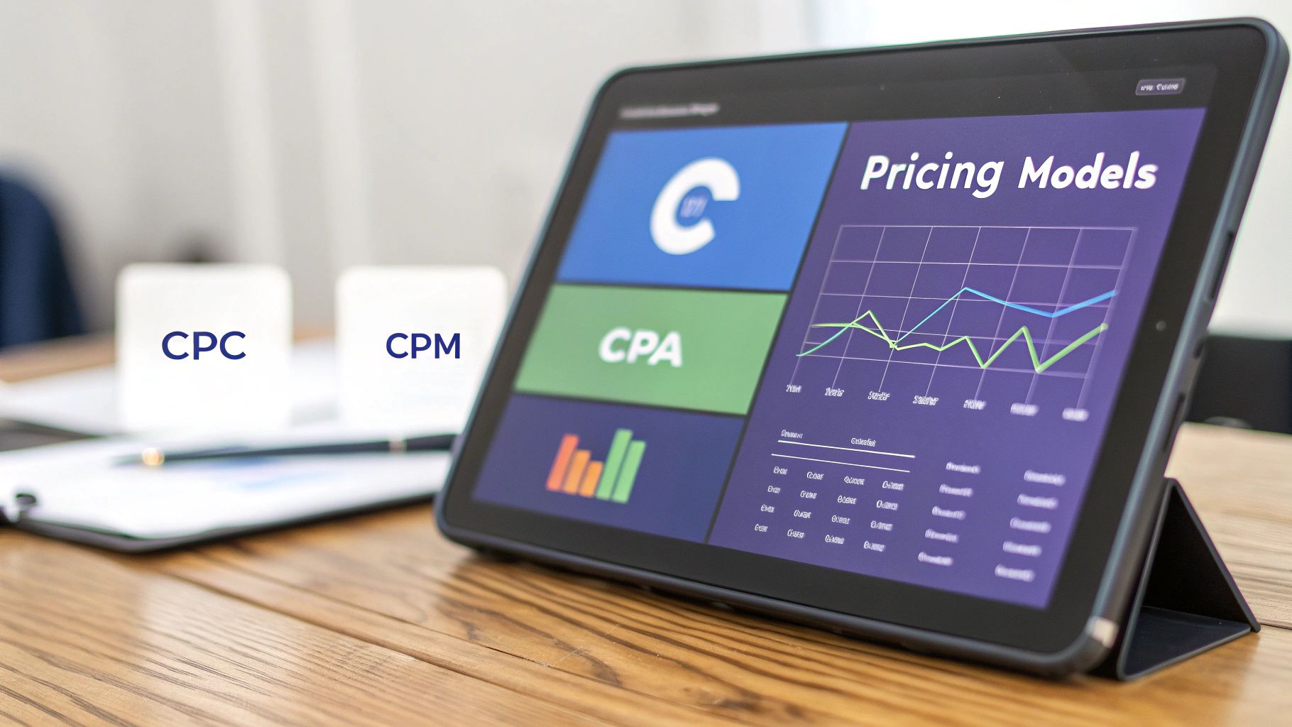 An illustration of a seesaw balancing bid amount and Quality Score to determine Ad Rank