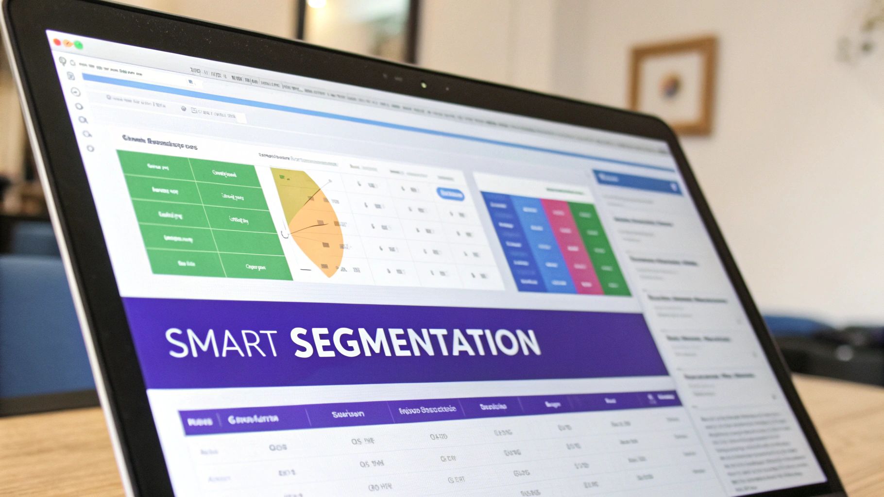 A visual representation of customer data points being sorted into different segments.