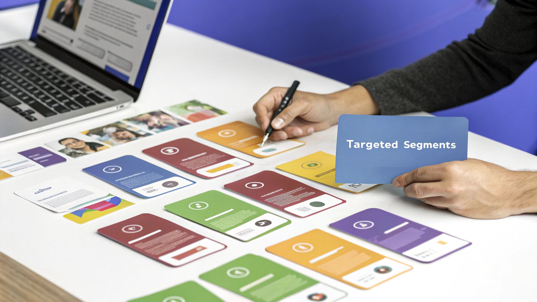 A diagram showing different audience segments being targeted by a focused email campaign.