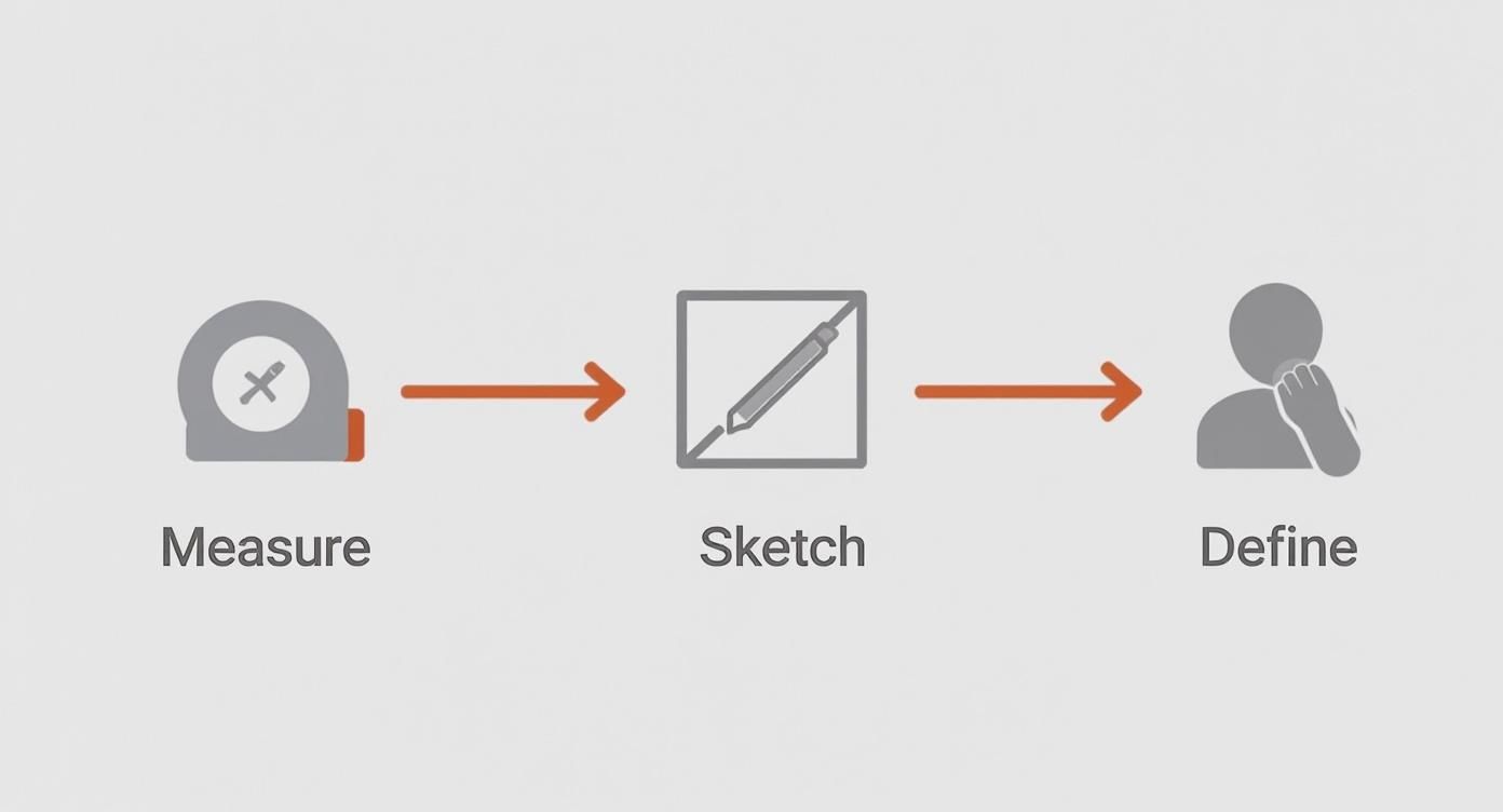 Infographic about garage workbench and storage