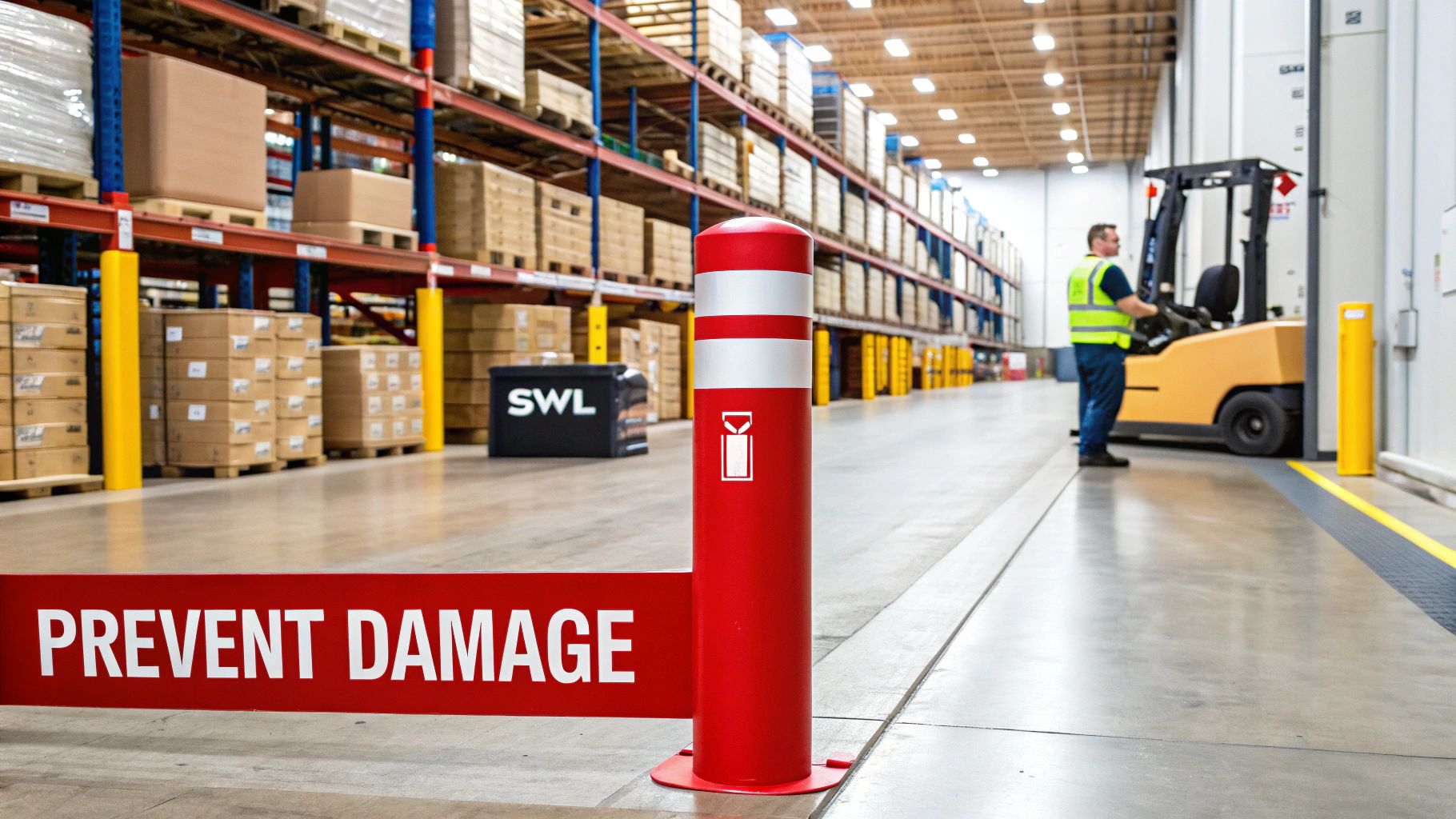Forklift operator training in a warehouse