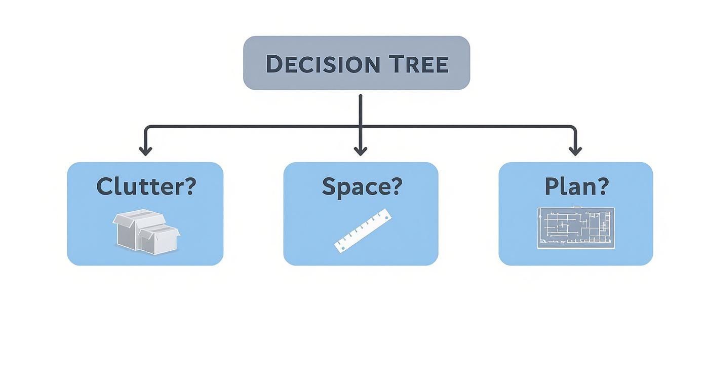 Infographic about garage storage and workbench