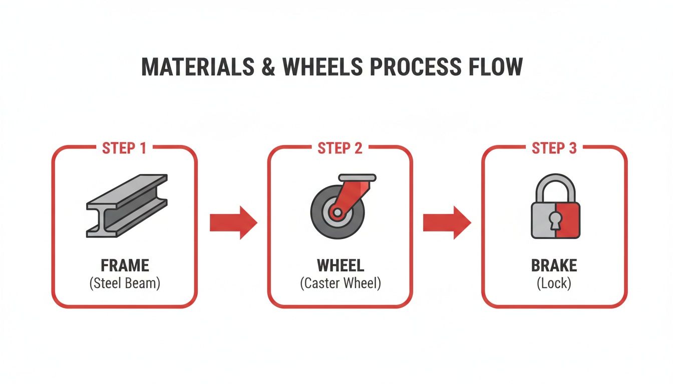 Infographic about shelving on wheels