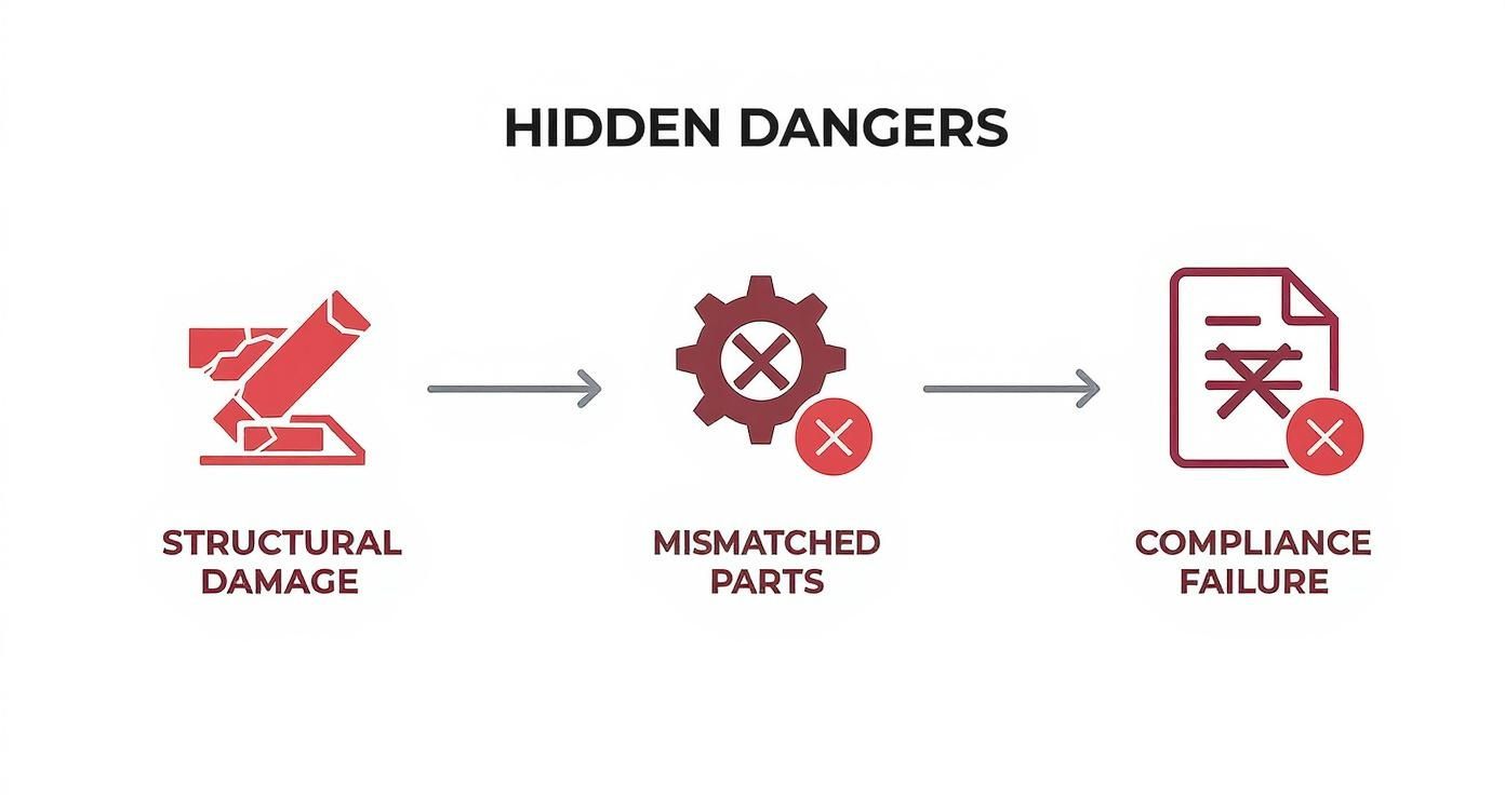 Infographic about used industrial pallet racks