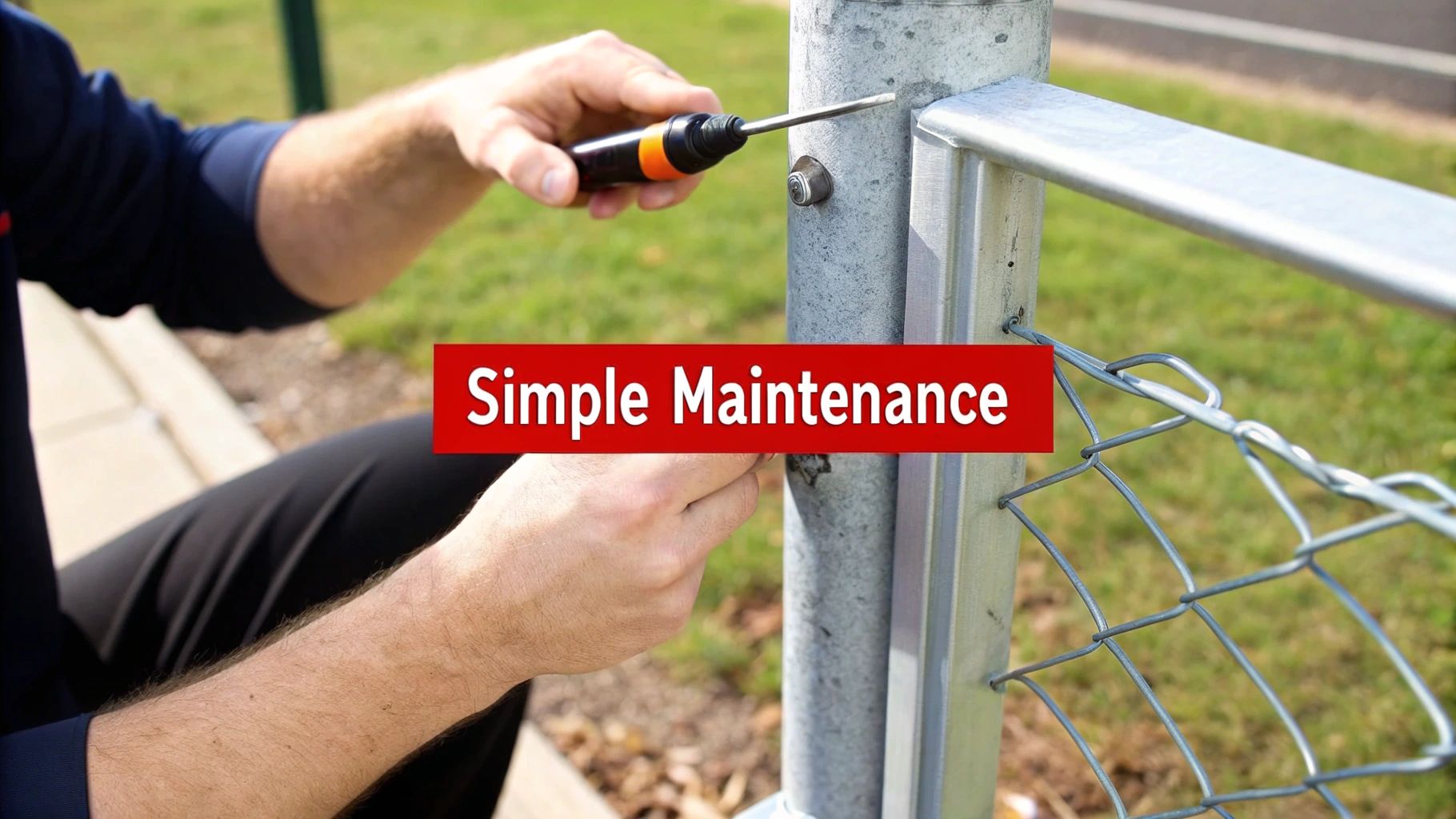 A close-up of a galvanized fence post showing its resilient surface after exposure to the elements.