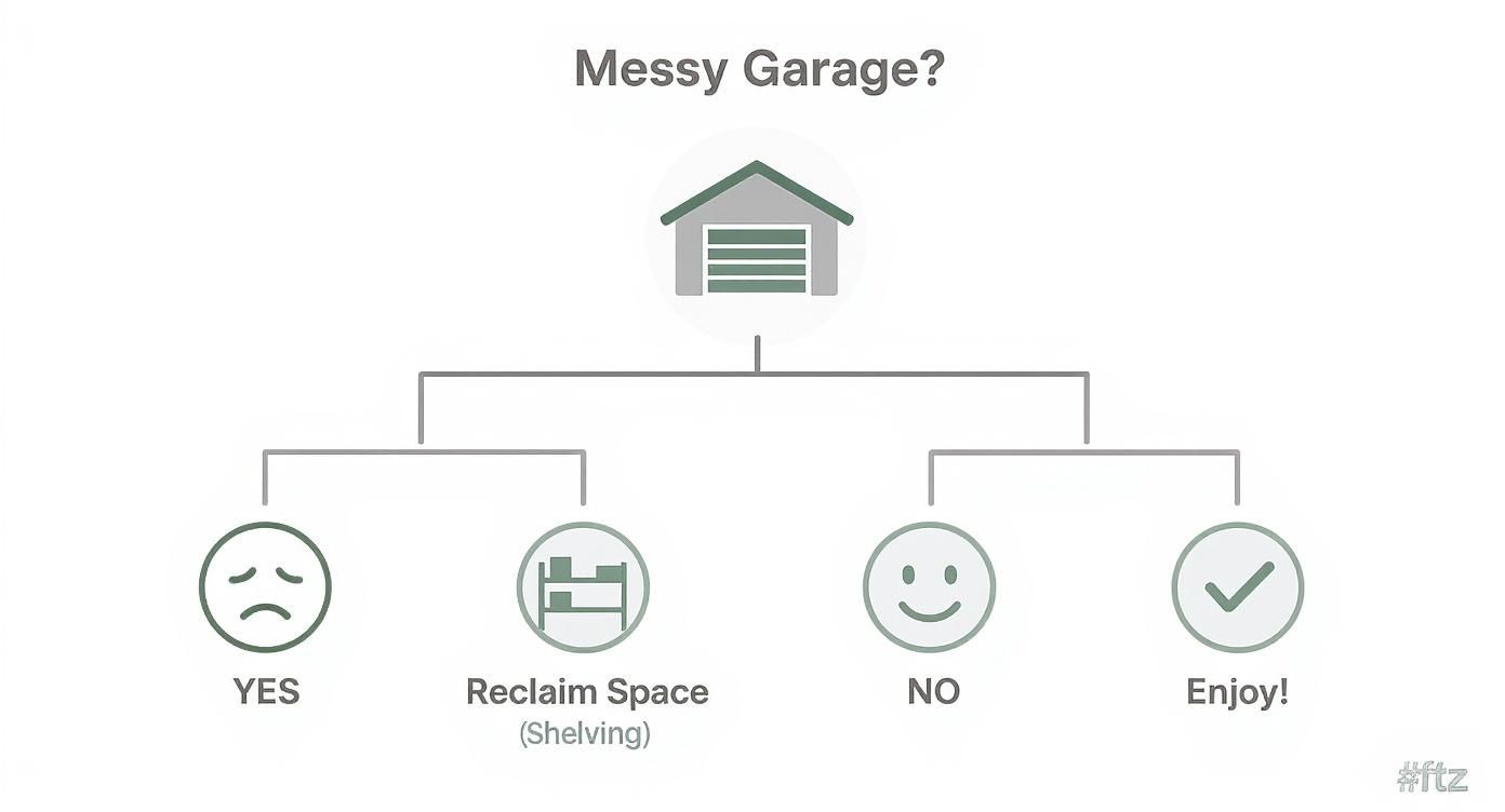 Infographic about garage wall mounted shelving