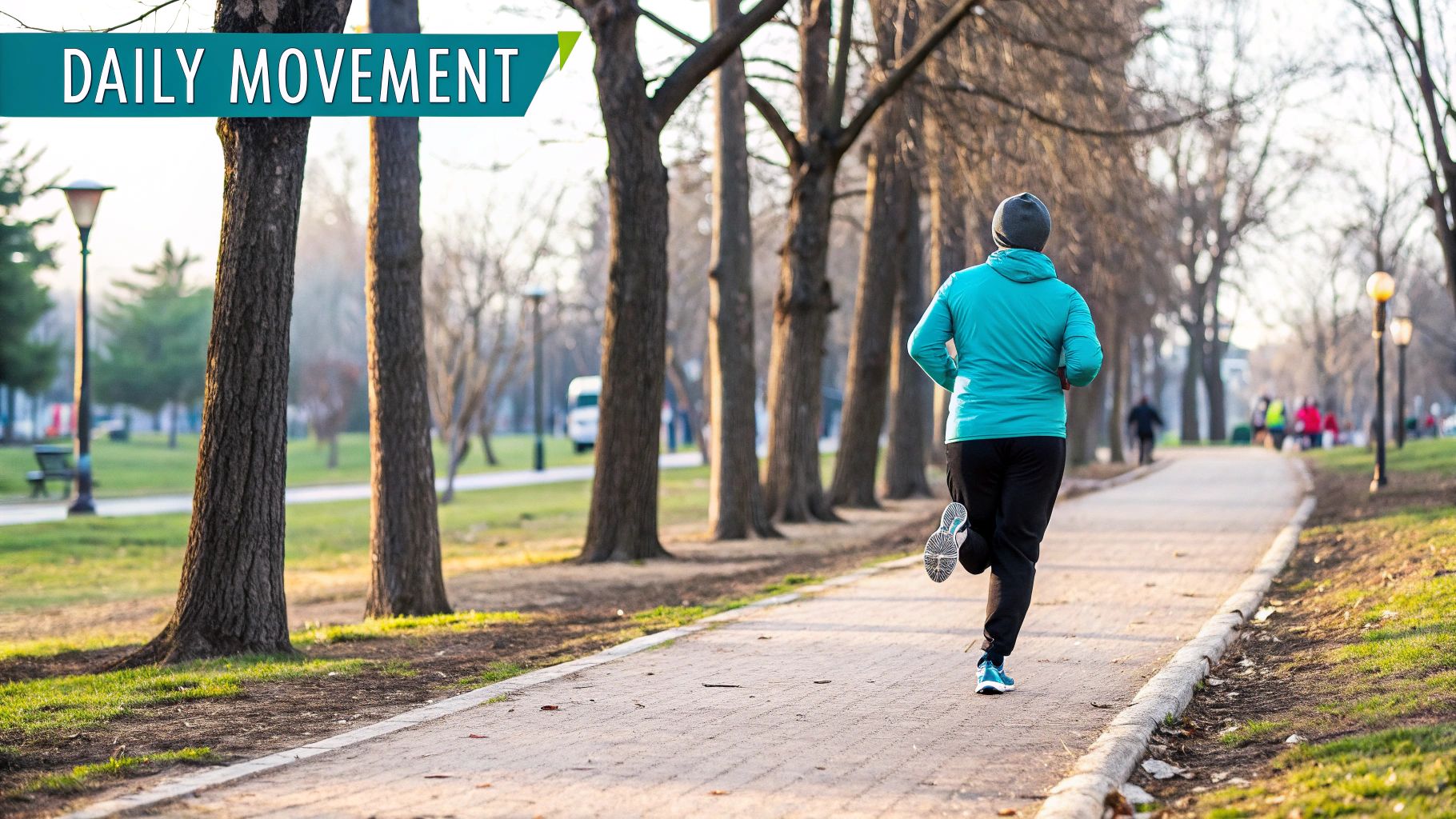 A person sitting calmly with a supportive hand on their shoulder.