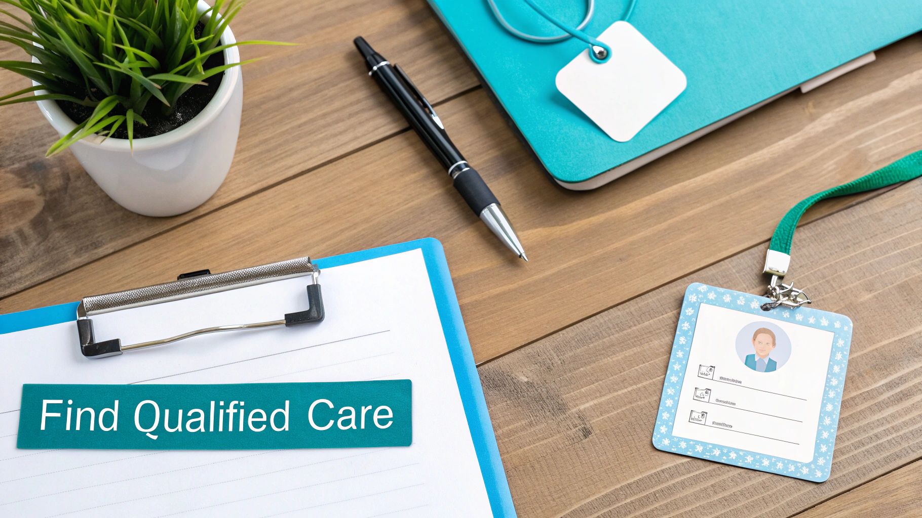 A healthcare professional in a calm, welcoming office, listening intently to a patient.