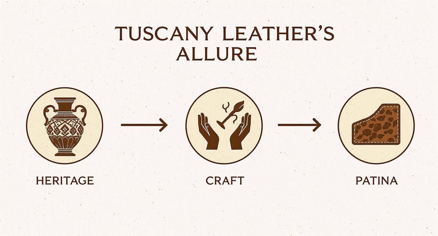 Infographic about tuscany leather
