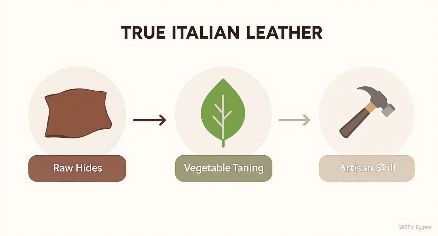 Infographic about italian leather bags