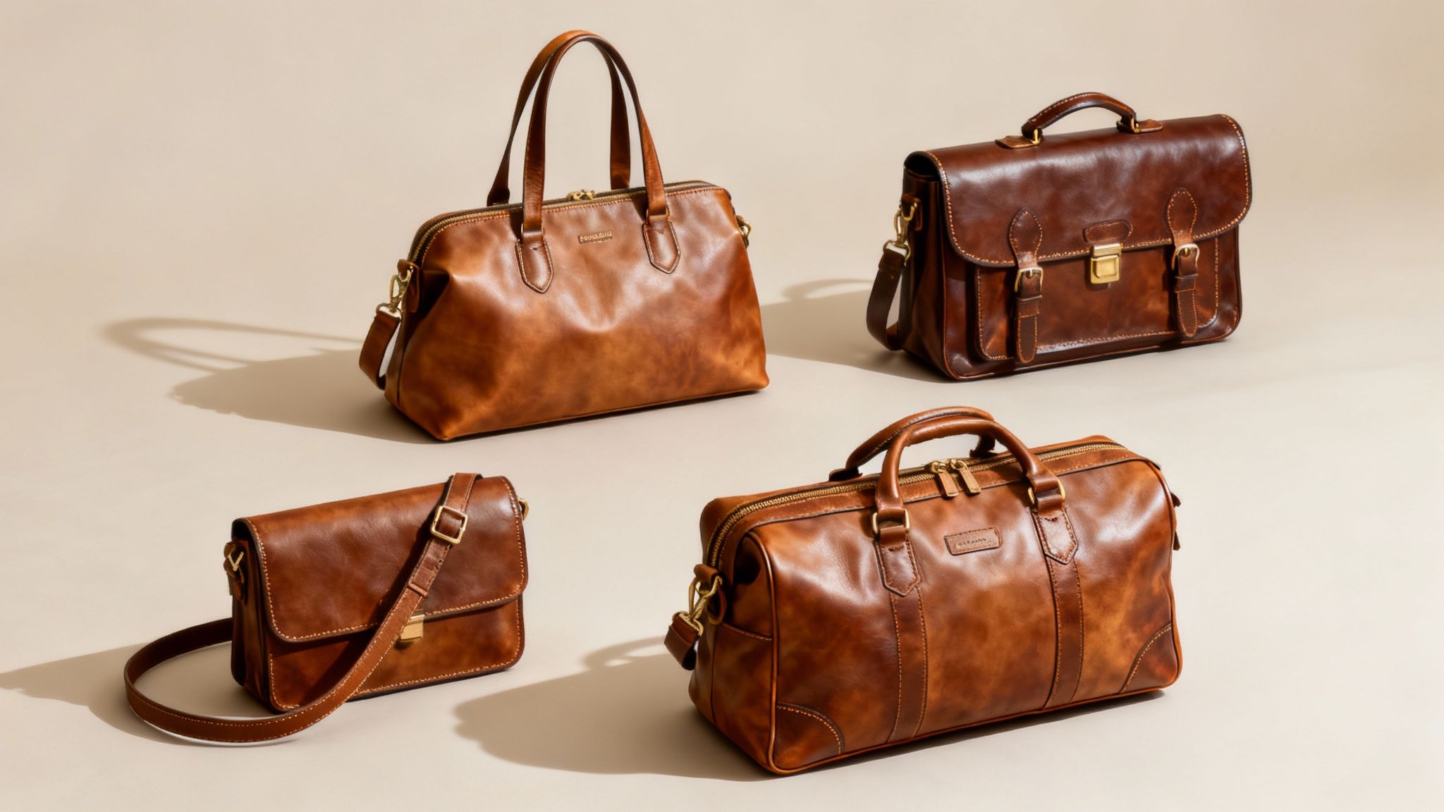 A woman holding a stylish brown Tuscany leather handbag.