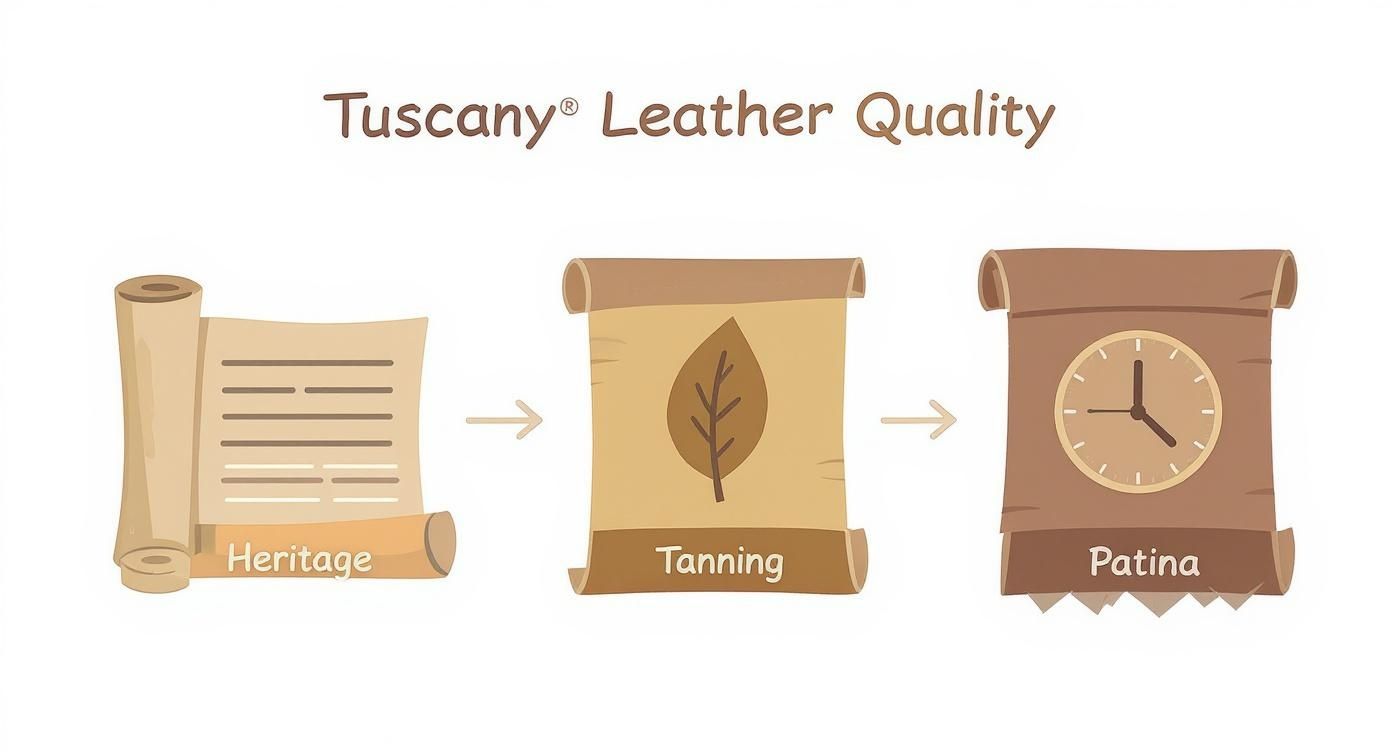 Infographic about tuscany leather