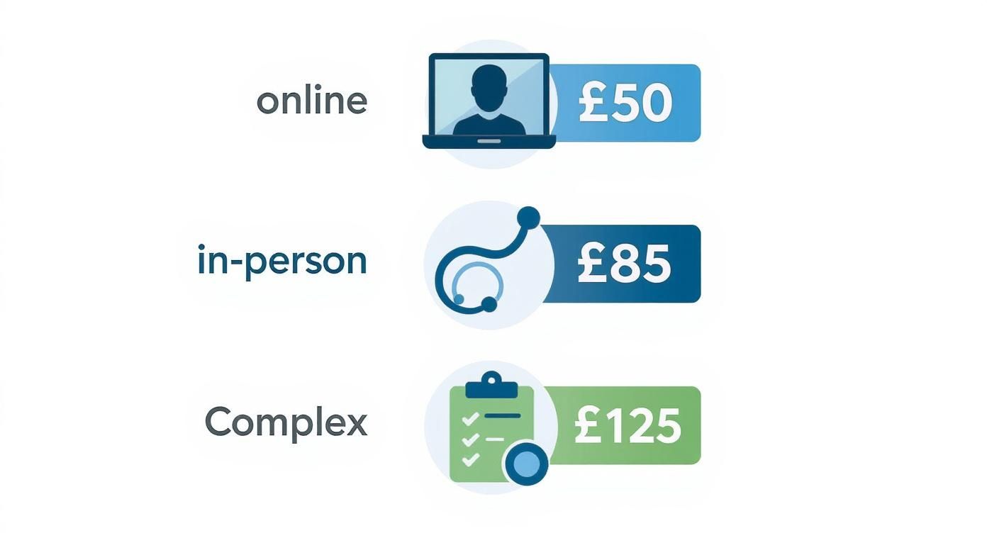 Infographic about private gp appointment cost