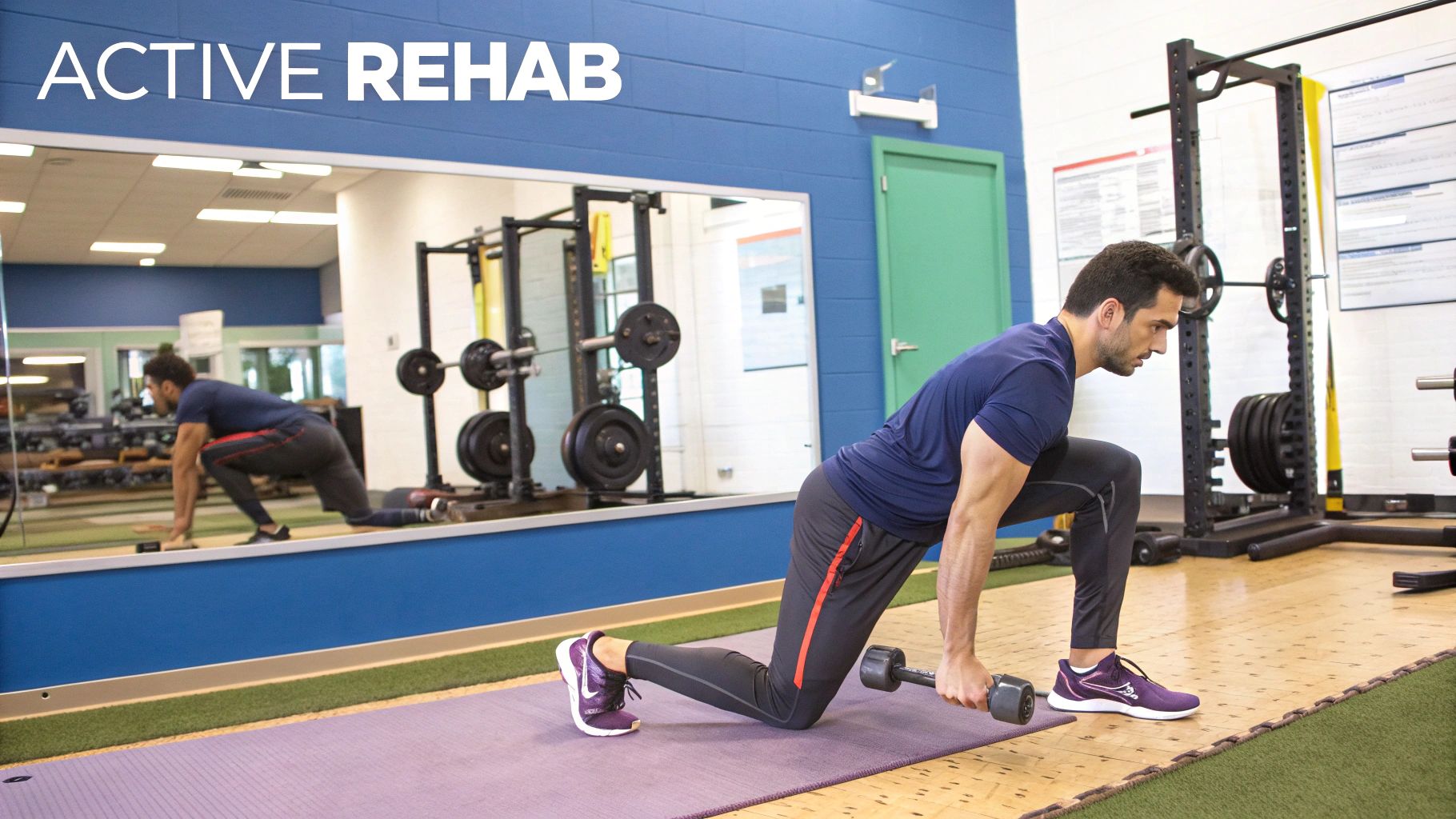 How to Recover from Hamstring Injury: A Patient's Guide to Healing 3 A person performing a controlled lunge, demonstrating a dynamic strengthening exercise for hamstring recovery.