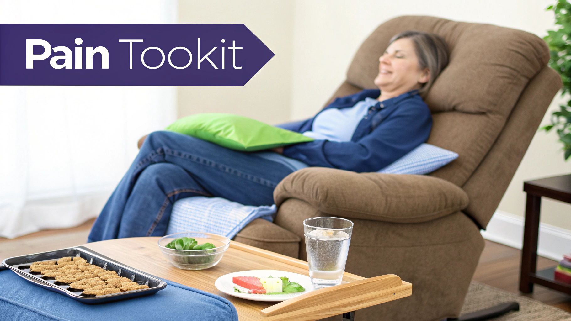 Your Guide to Rotator Cuff Surgery Recovery 2 A person using an ice pack on their shoulder for pain relief