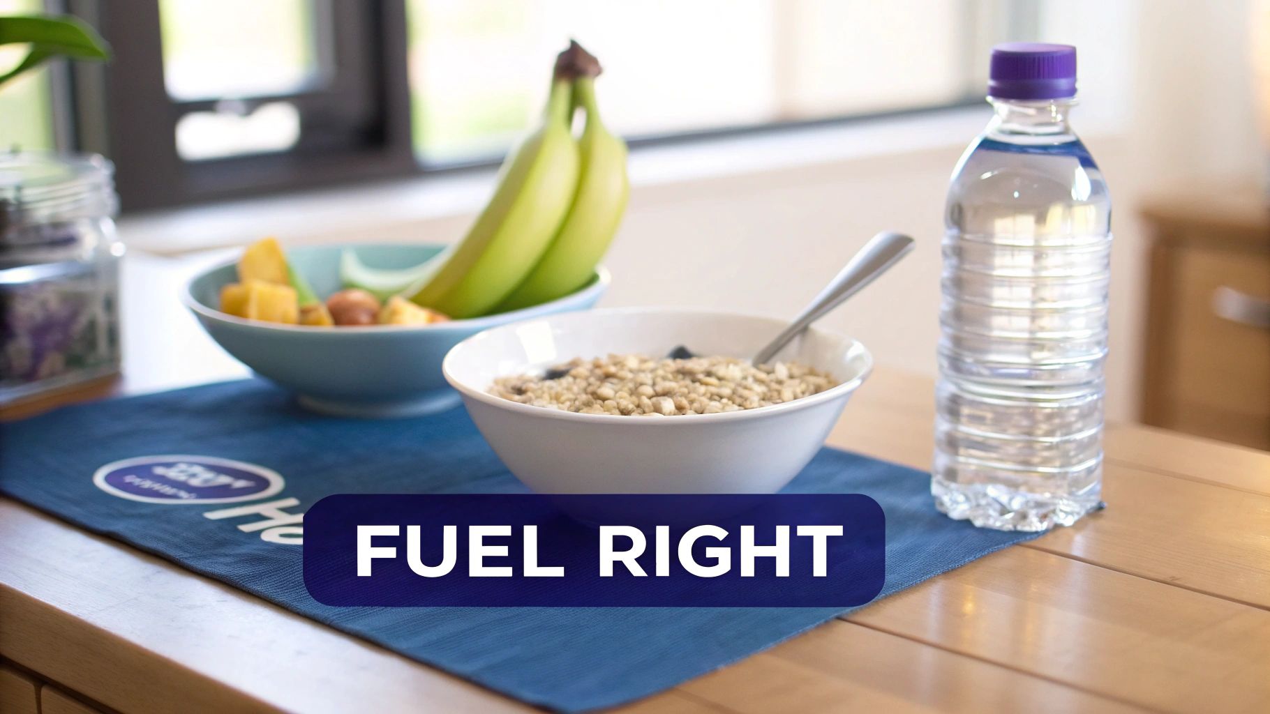 Runner drinking water during a run to stay hydrated