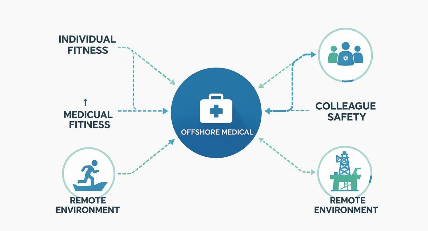 Infographic about medicals for offshore