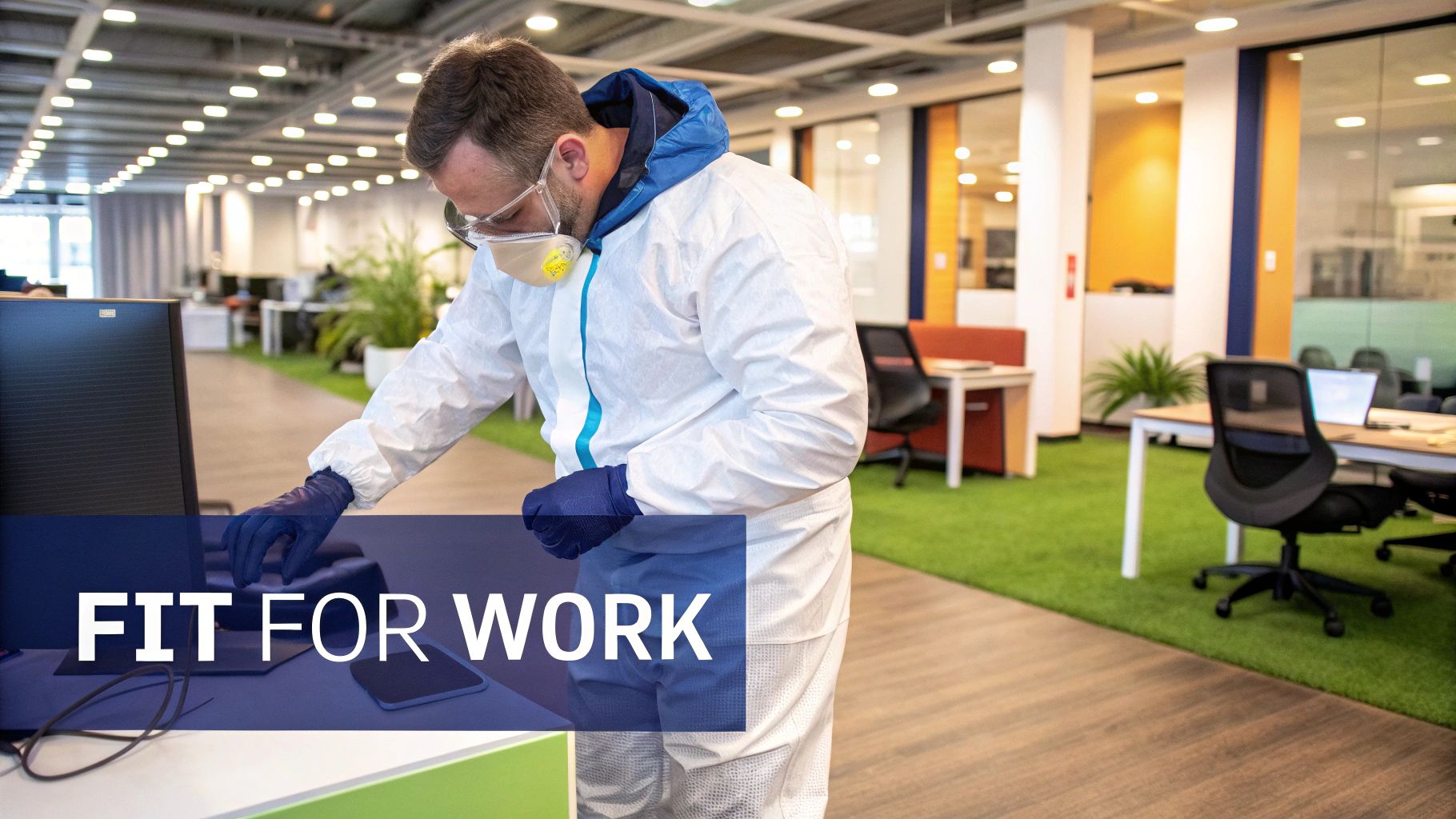 A doctor reviewing a patient's medical chart in a modern clinic.