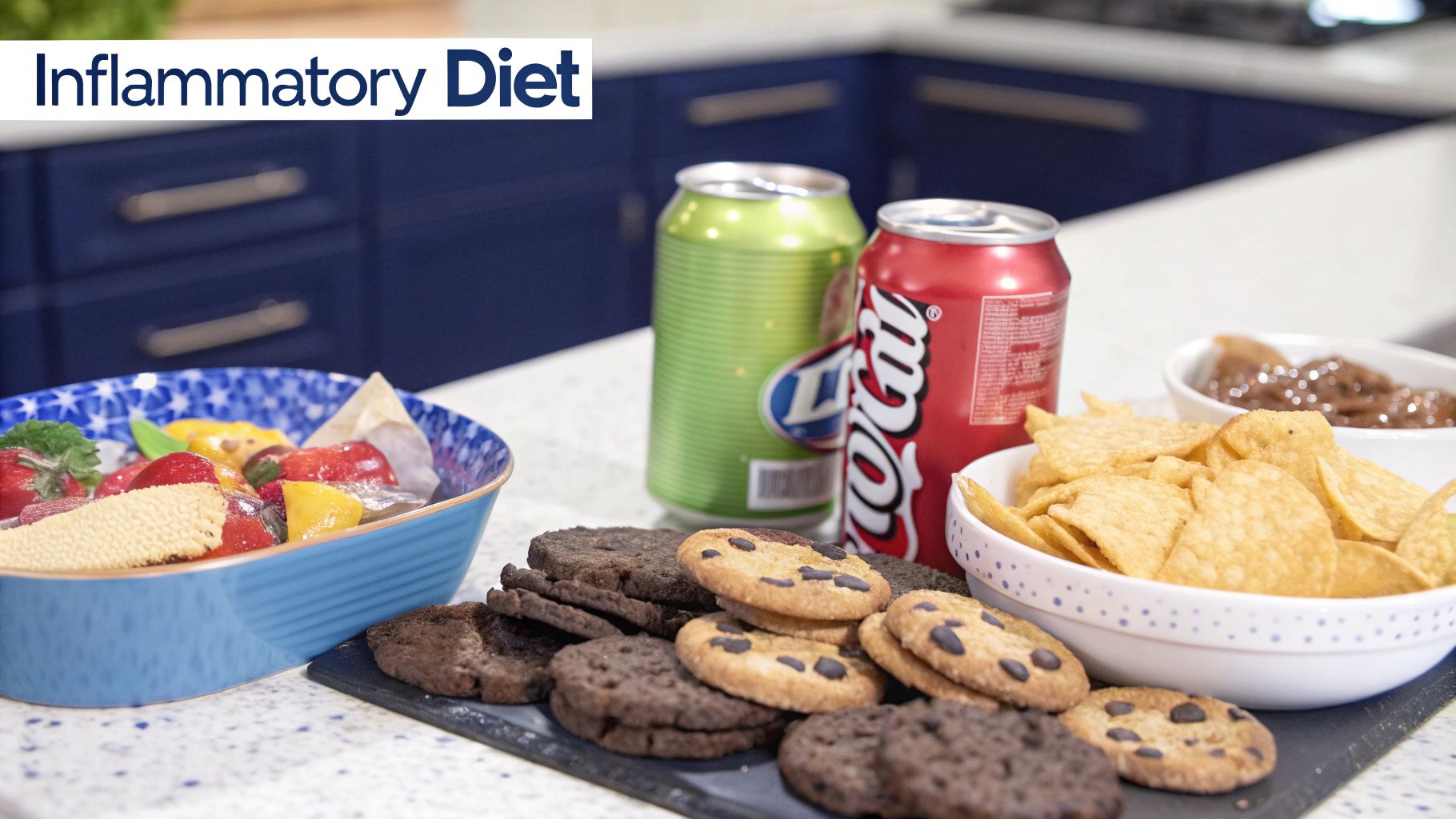 A human silhouette showing glowing red areas indicating internal inflammation.