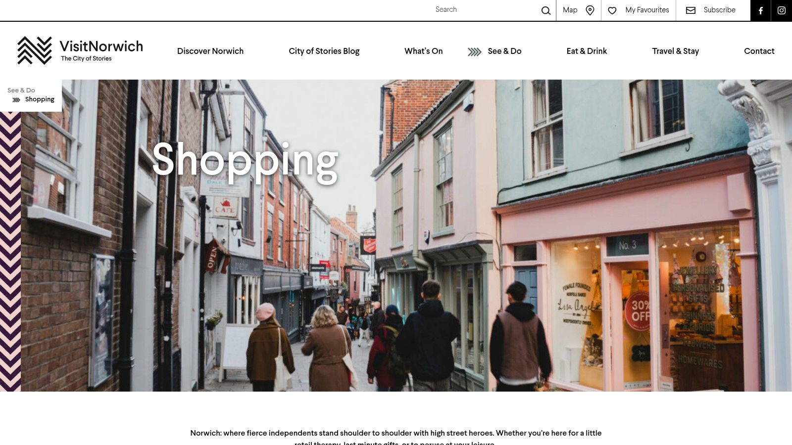 VisitNorwich – Shopping (official city tourism portal)