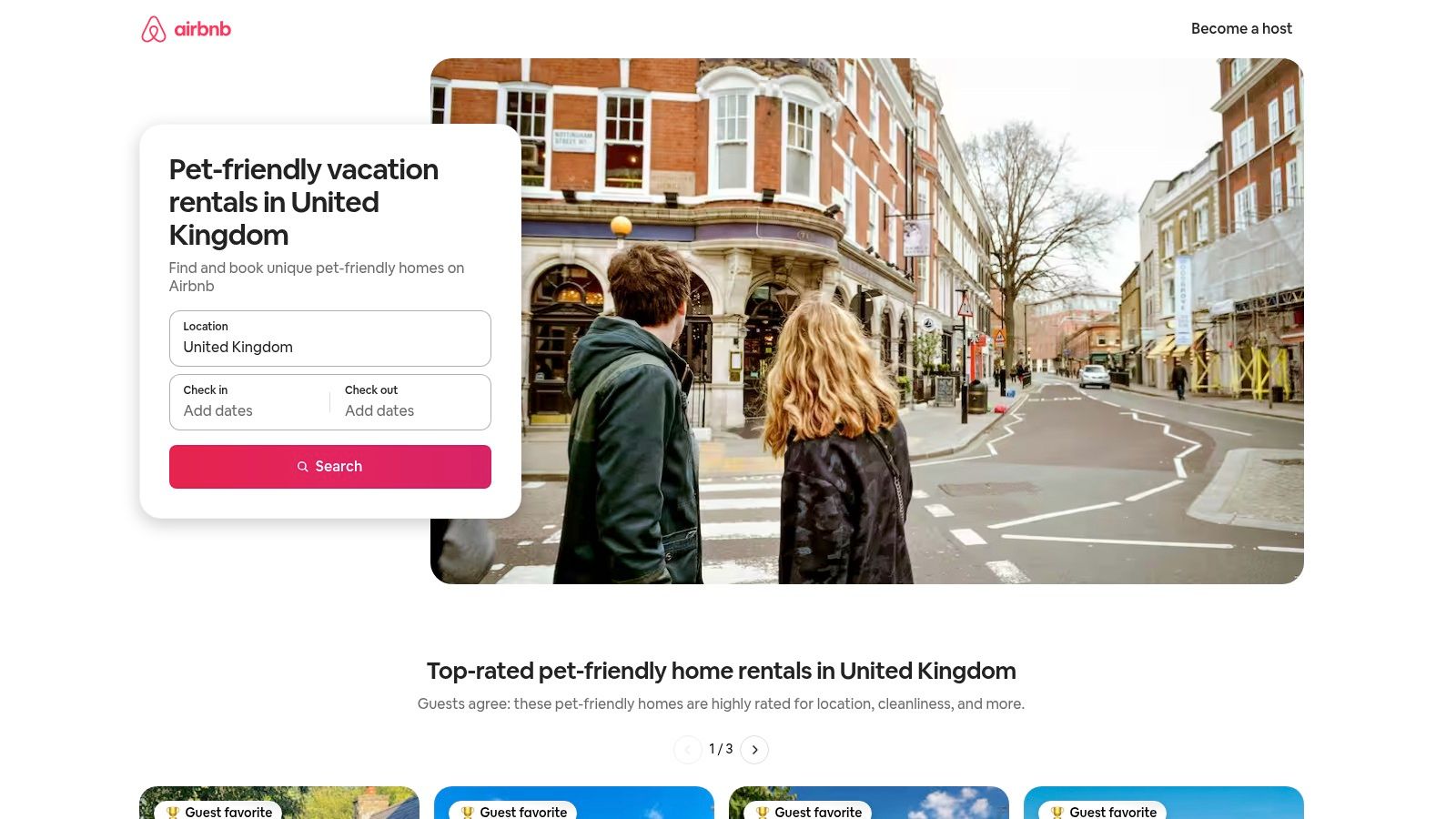Airbnb (UK) - Pet-friendly stays