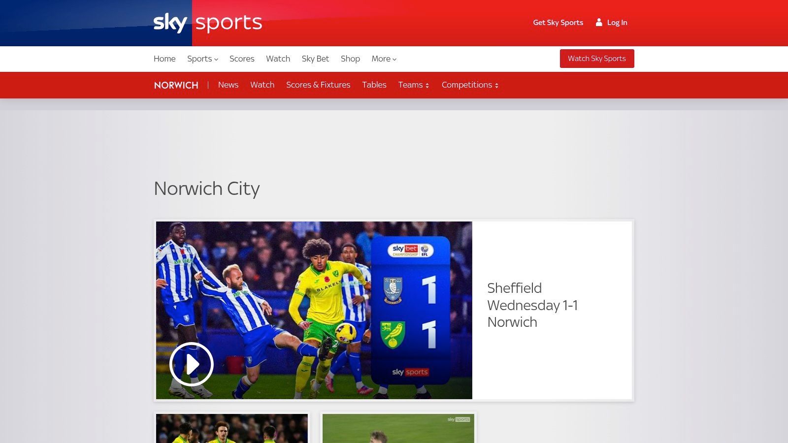 Sky Sports – Norwich City hub