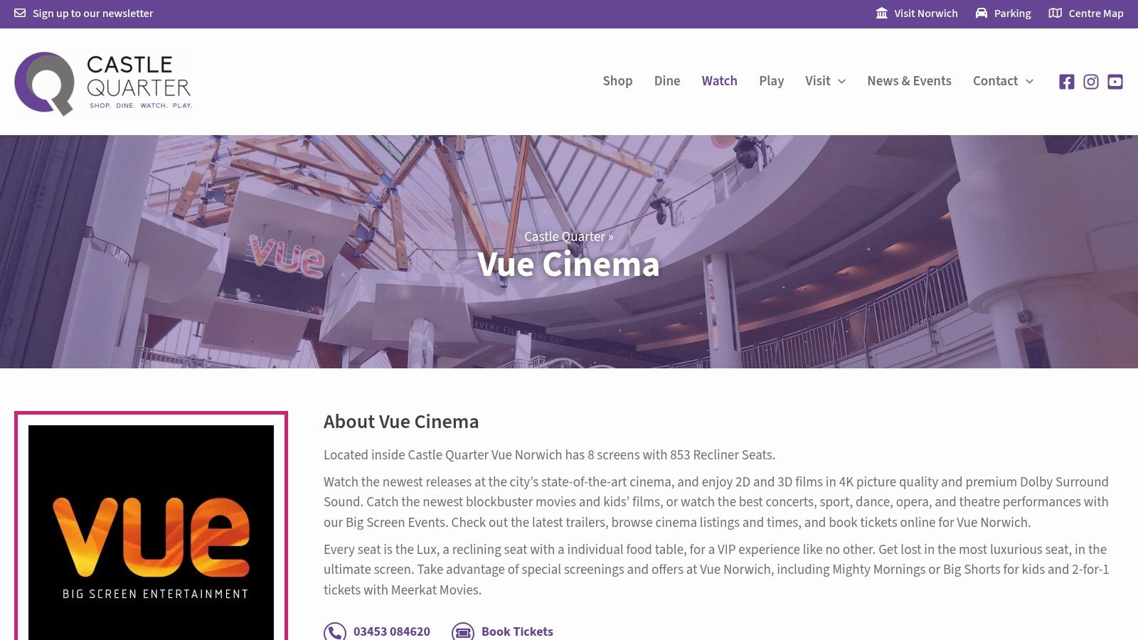 Castle Quarter – Vue Norwich venue page