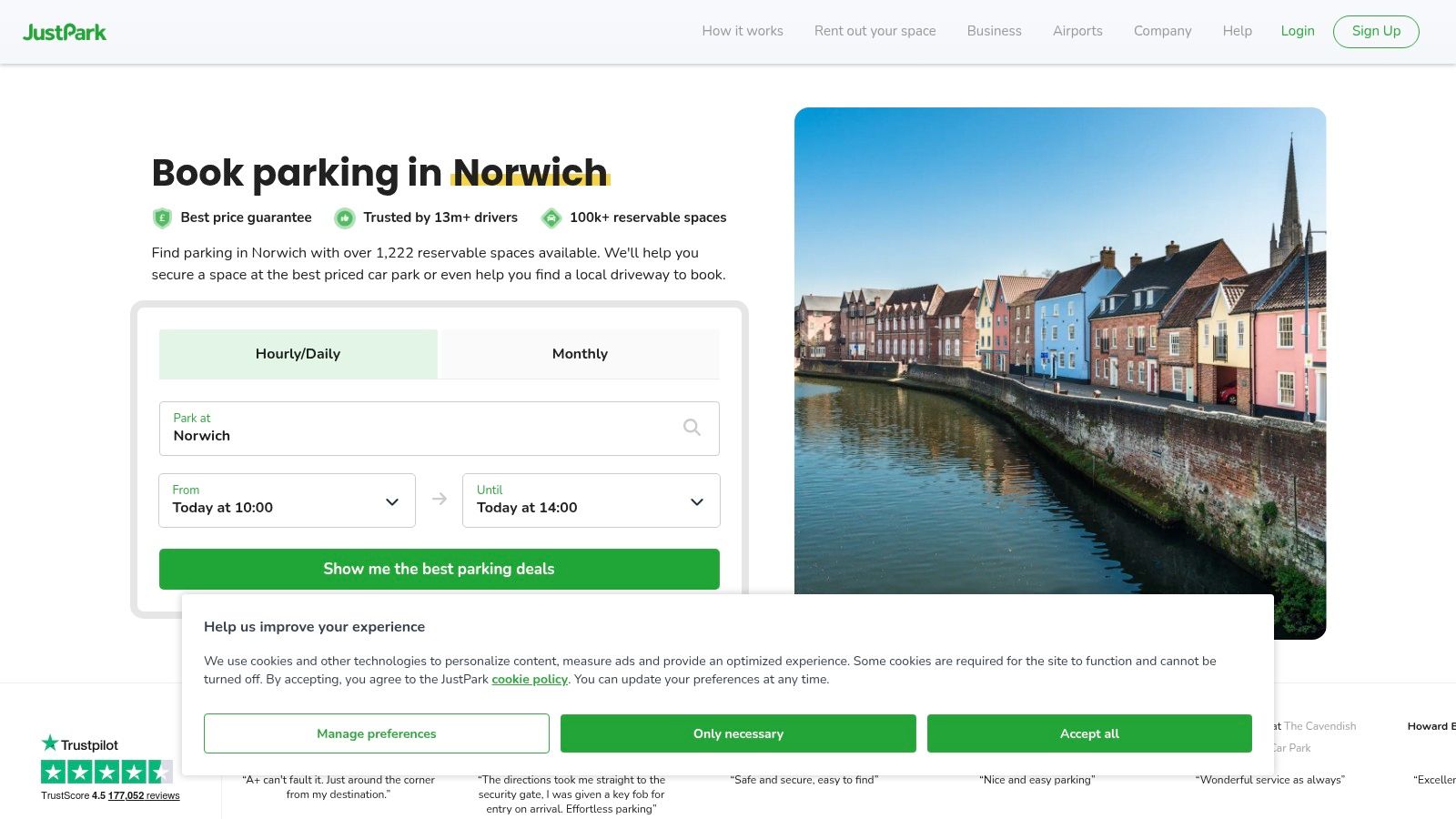 JustPark – Norwich listings
