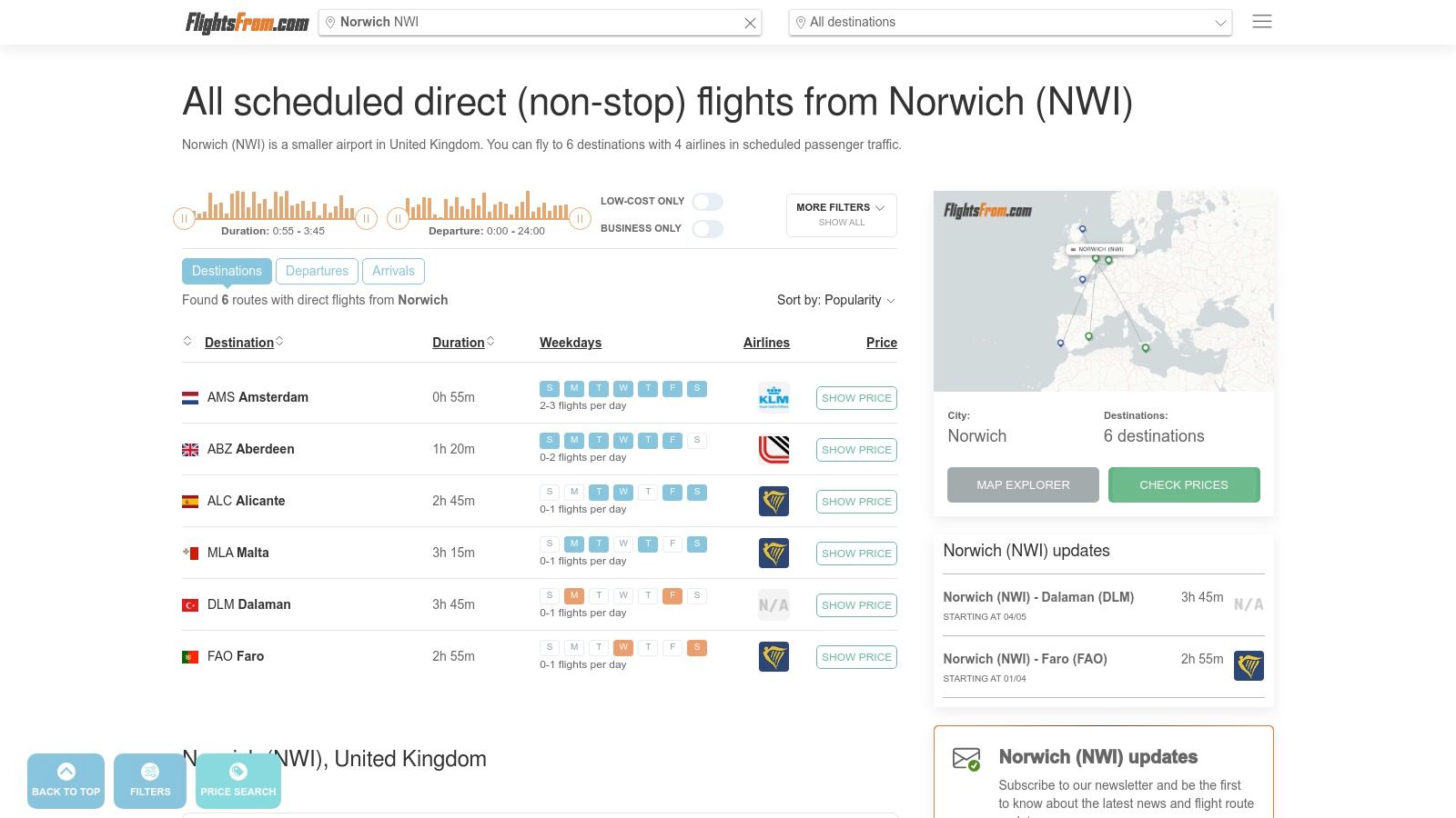 FlightsFrom.com (Norwich - NWI)