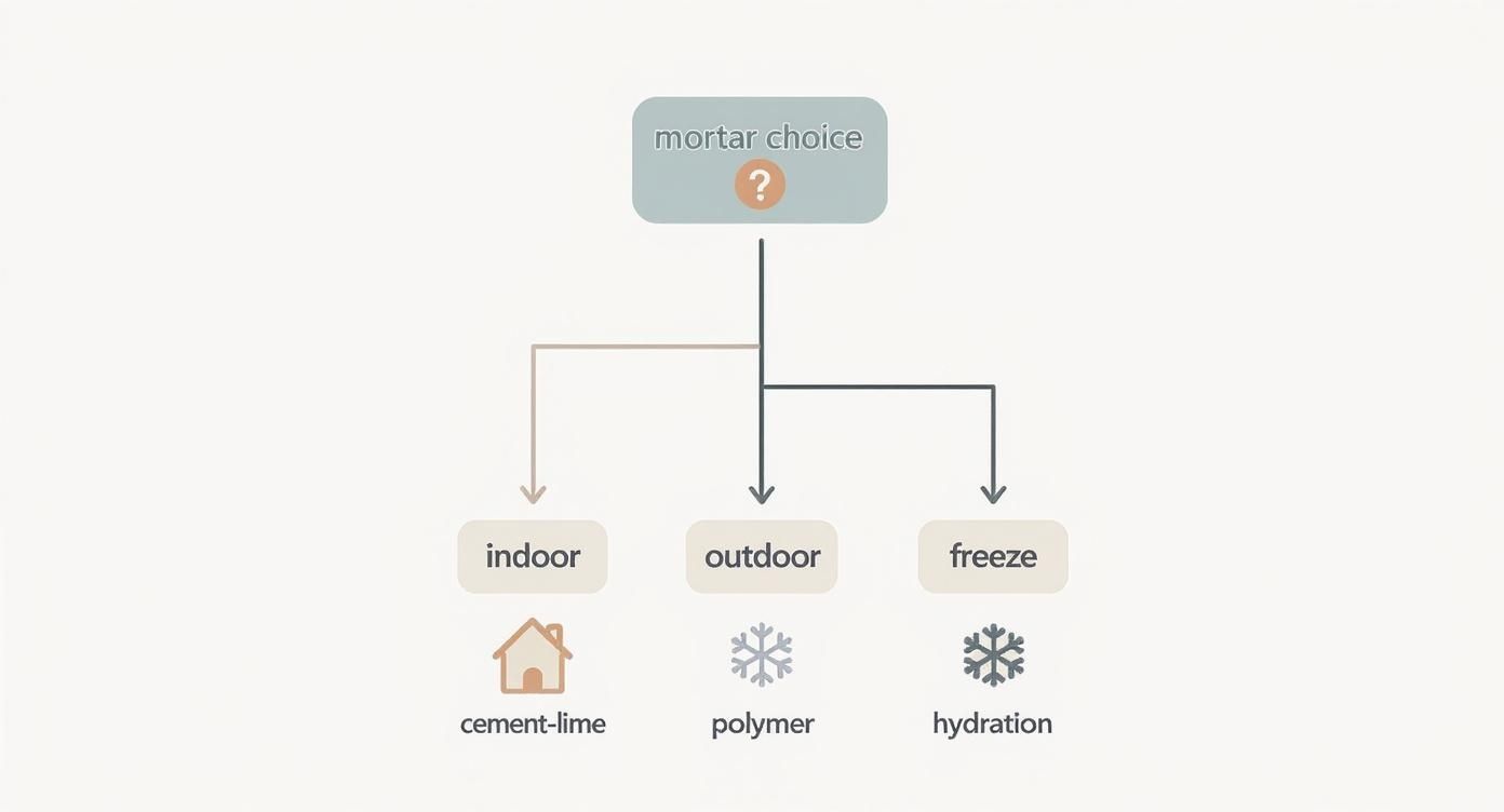 Infographic about best mortar for stone veneer