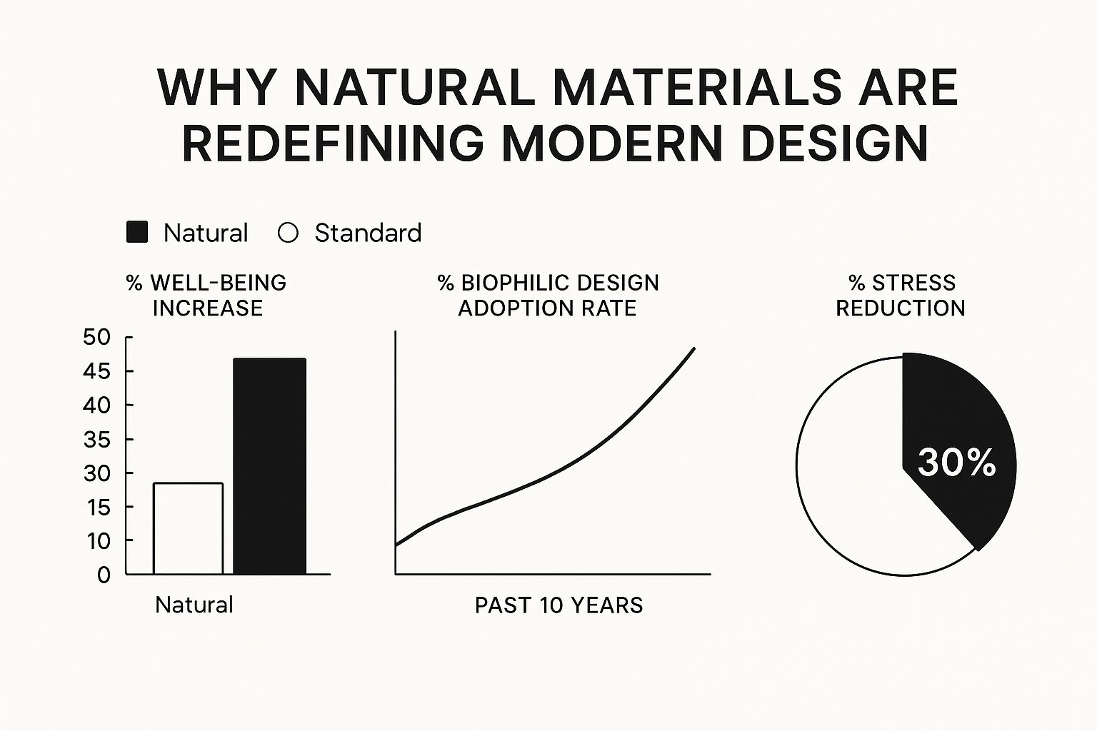 Infographic about natural materials interior design