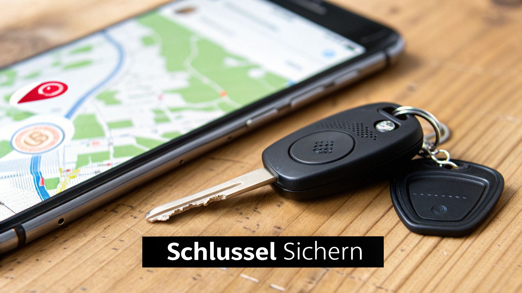 Eine Person hält einen Autoschlüssel mit einem Fragezeichen-Anhänger in der Hand