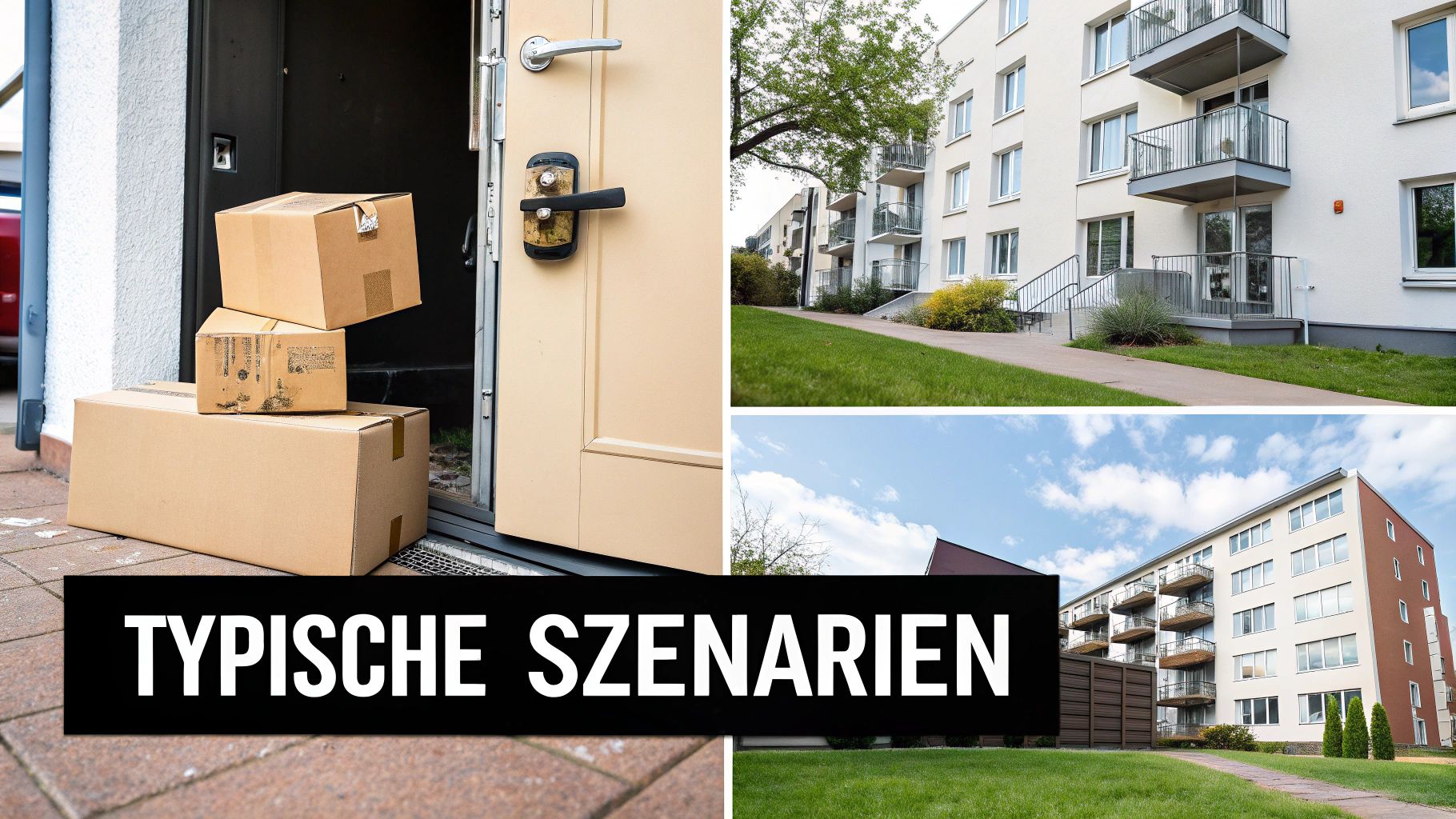 Eine Person hält ein Sparschwein neben einem Türschloss, was das Konzept des Sparens beim Schlosswechsel visualisiert.