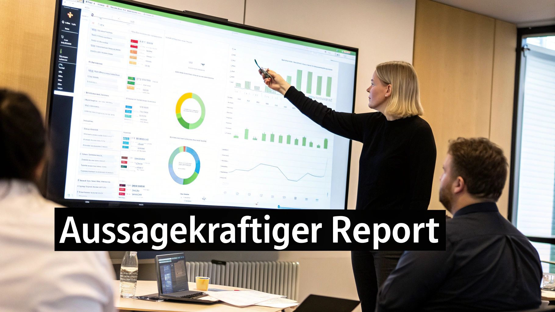 Eine Person analysiert Daten auf einem Dashboard am Laptop