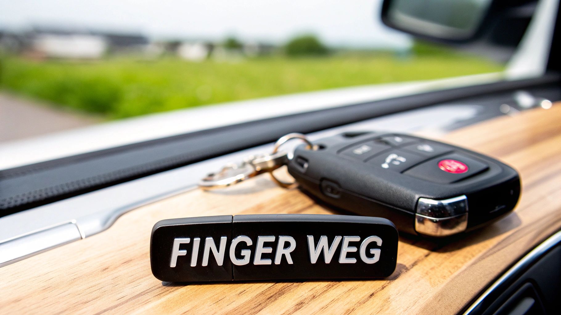 Ein modernes Auto-Armaturenbrett mit leuchtenden Symbolen und Elektronik