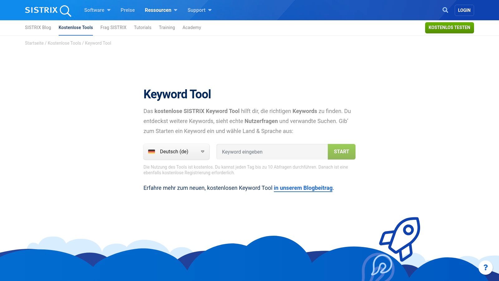SISTRIX – Free Keyword Tool (DE/AT/CH)