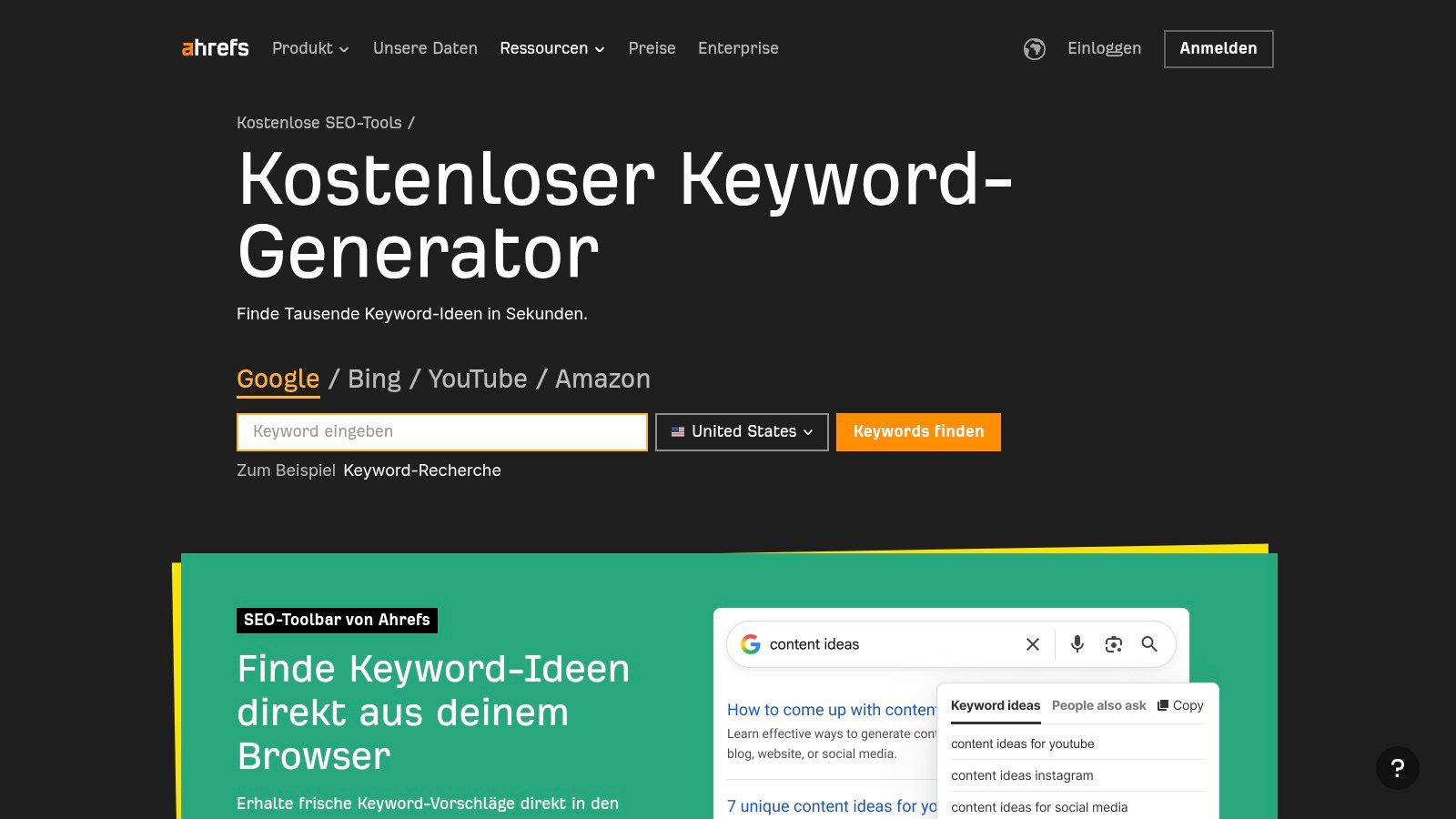 Ahrefs – Free Keyword Generator