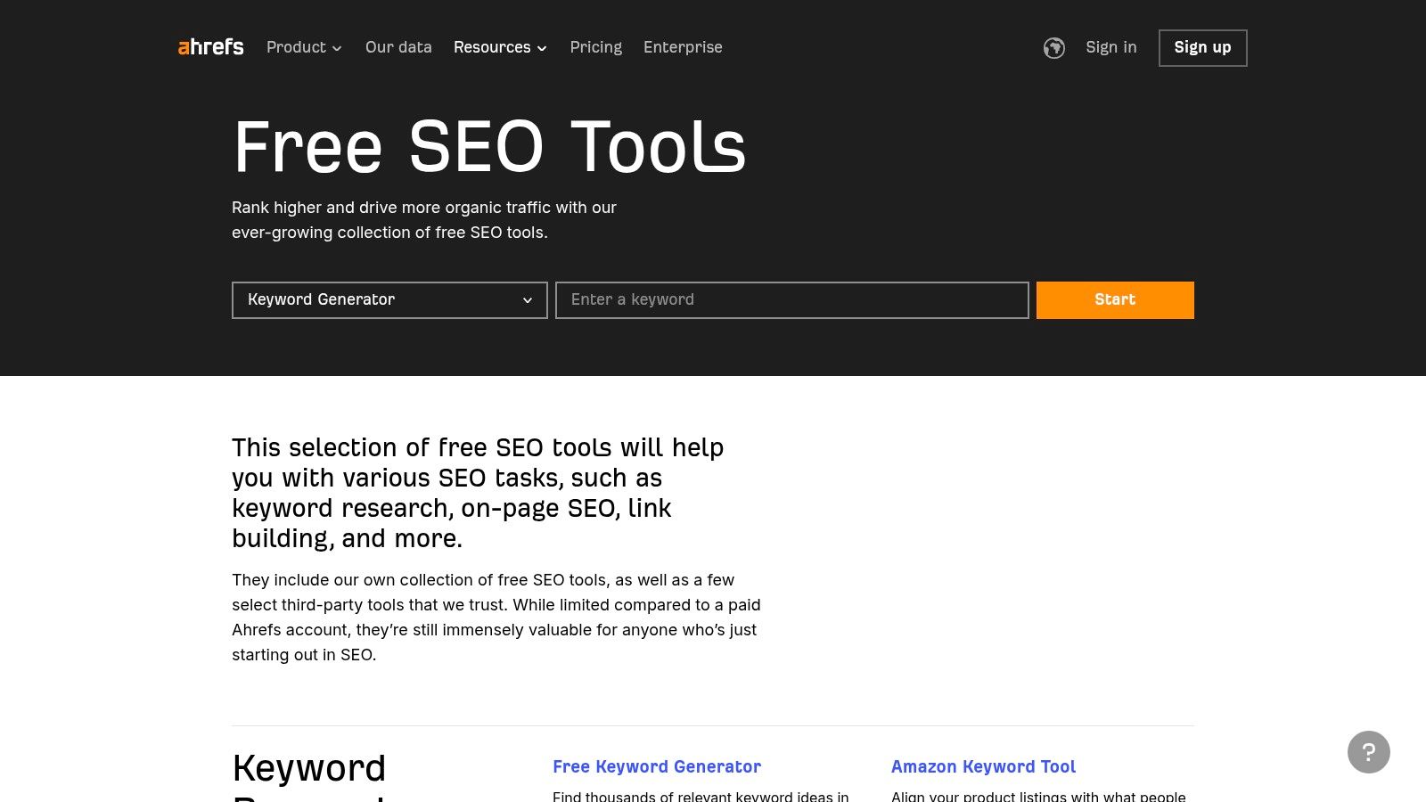 Ahrefs – Free SEO Tools & Ahrefs Webmaster Tools (AWT)