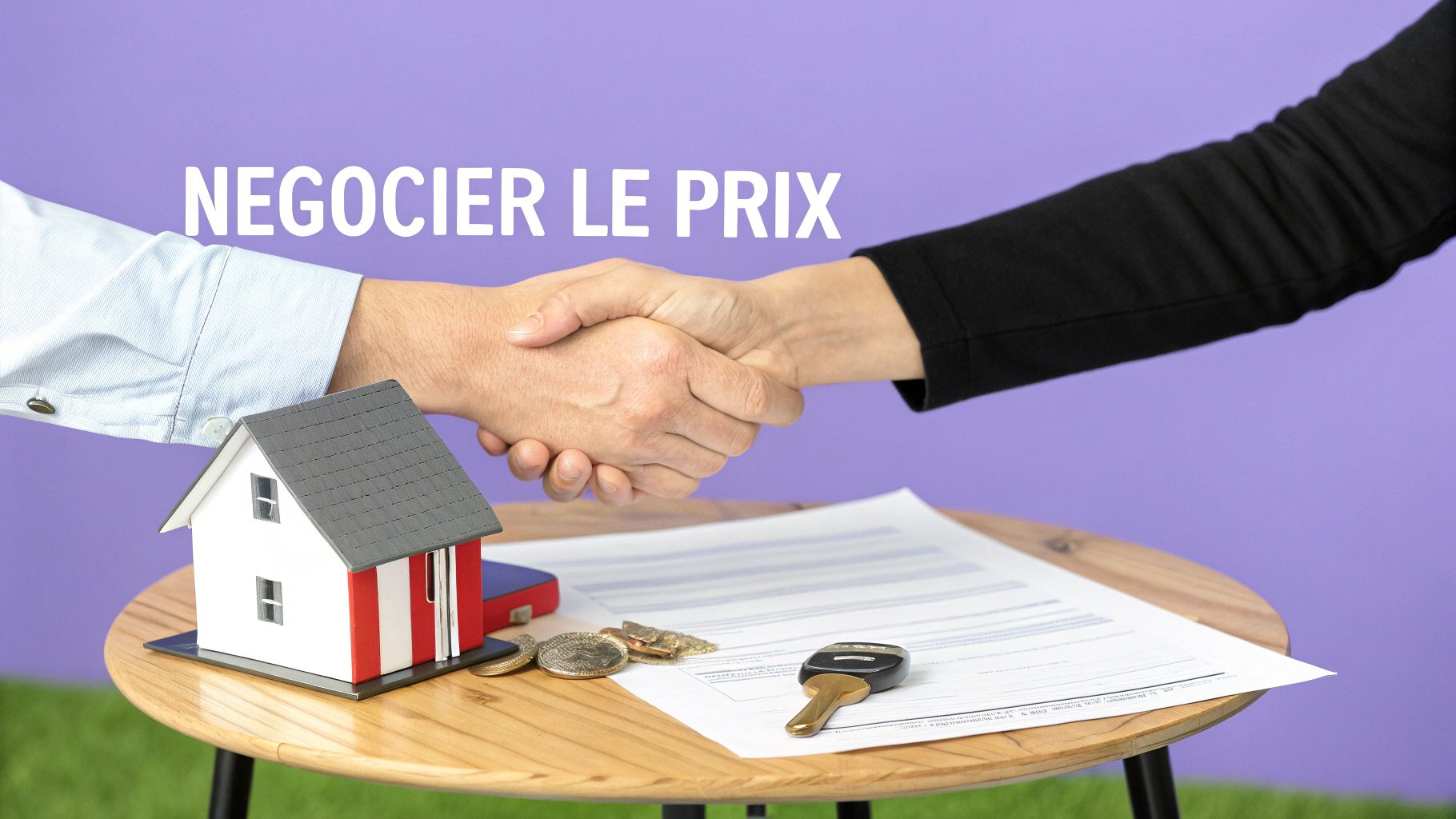 Une calculatrice et des documents financiers posés sur un bureau en bois