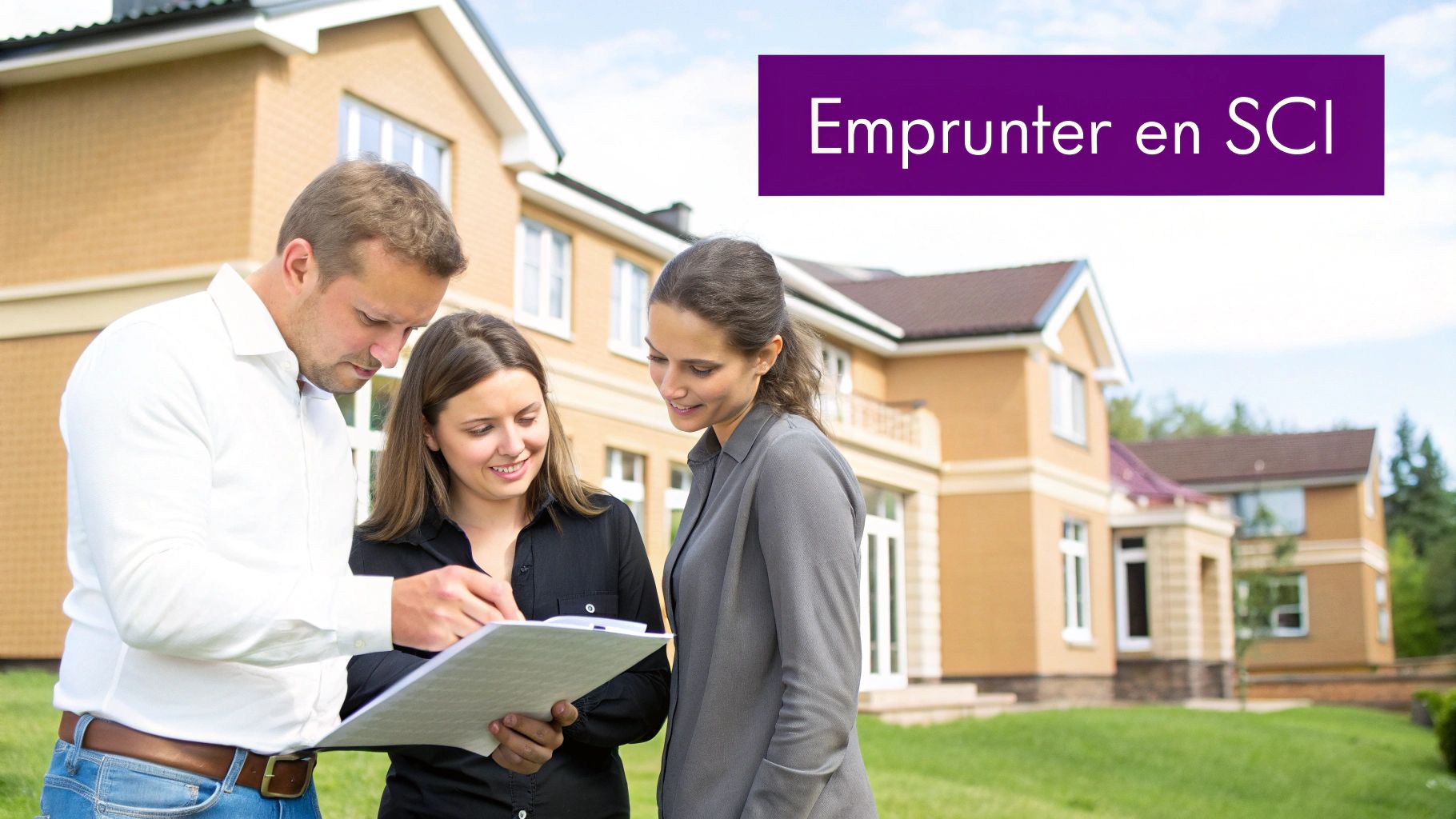 Couple planifiant un investissement immobilier avec une SCI