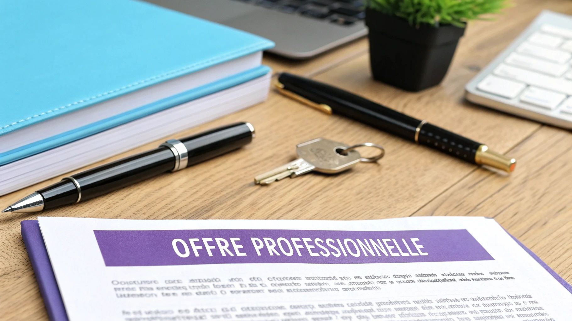 Personne rédigeant soigneusement une offre d'achat