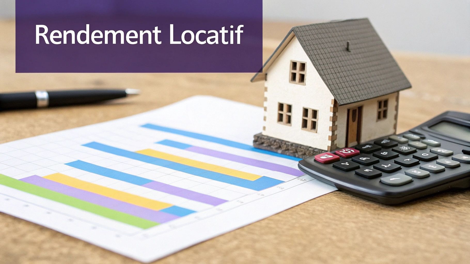 Calcul du rendement d'un investissement immobilier locatif sur un ordinateur