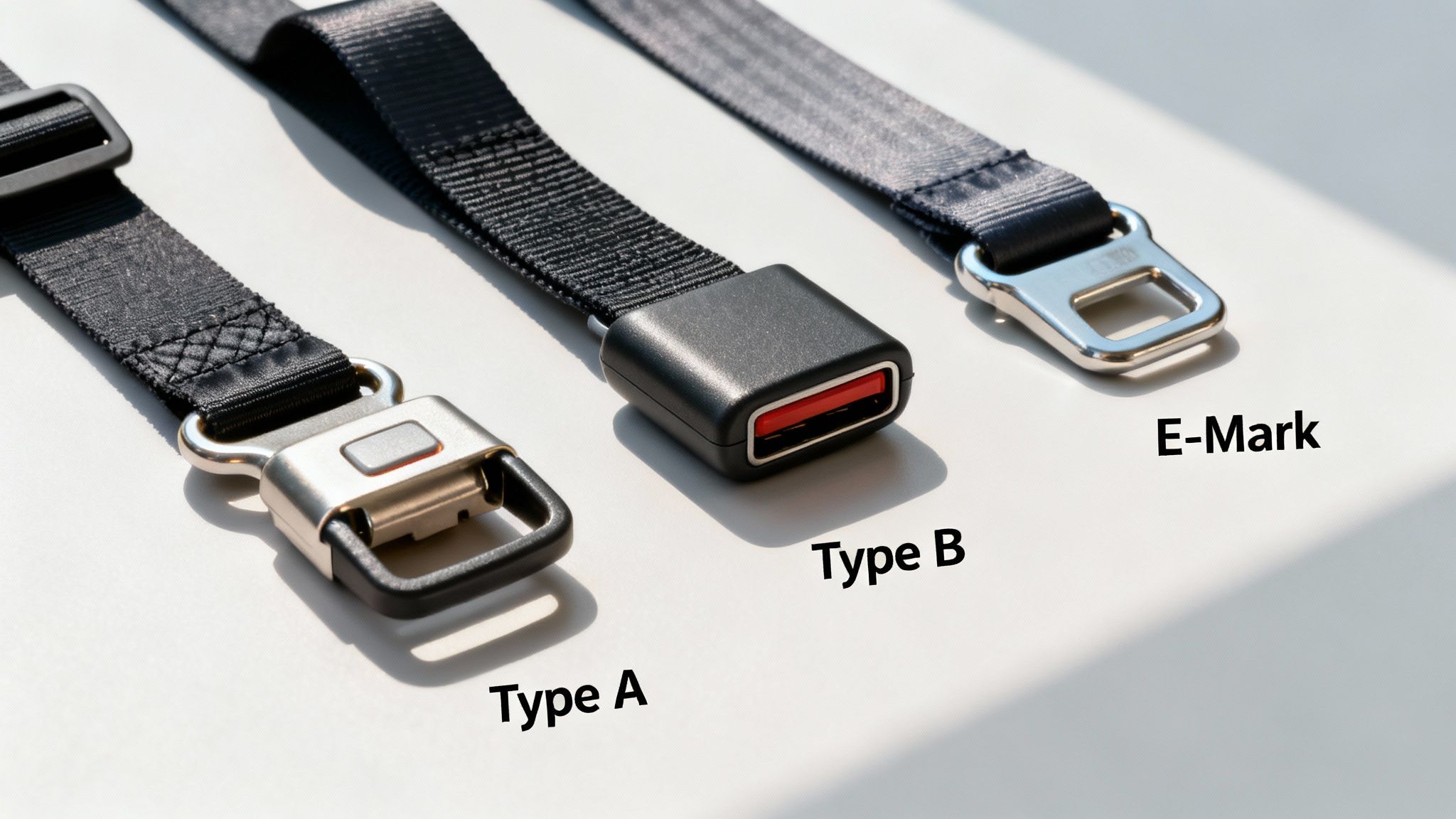 A person buckling a seat belt extender in their car, showing the connection between the vehicle's original belt and the extender.