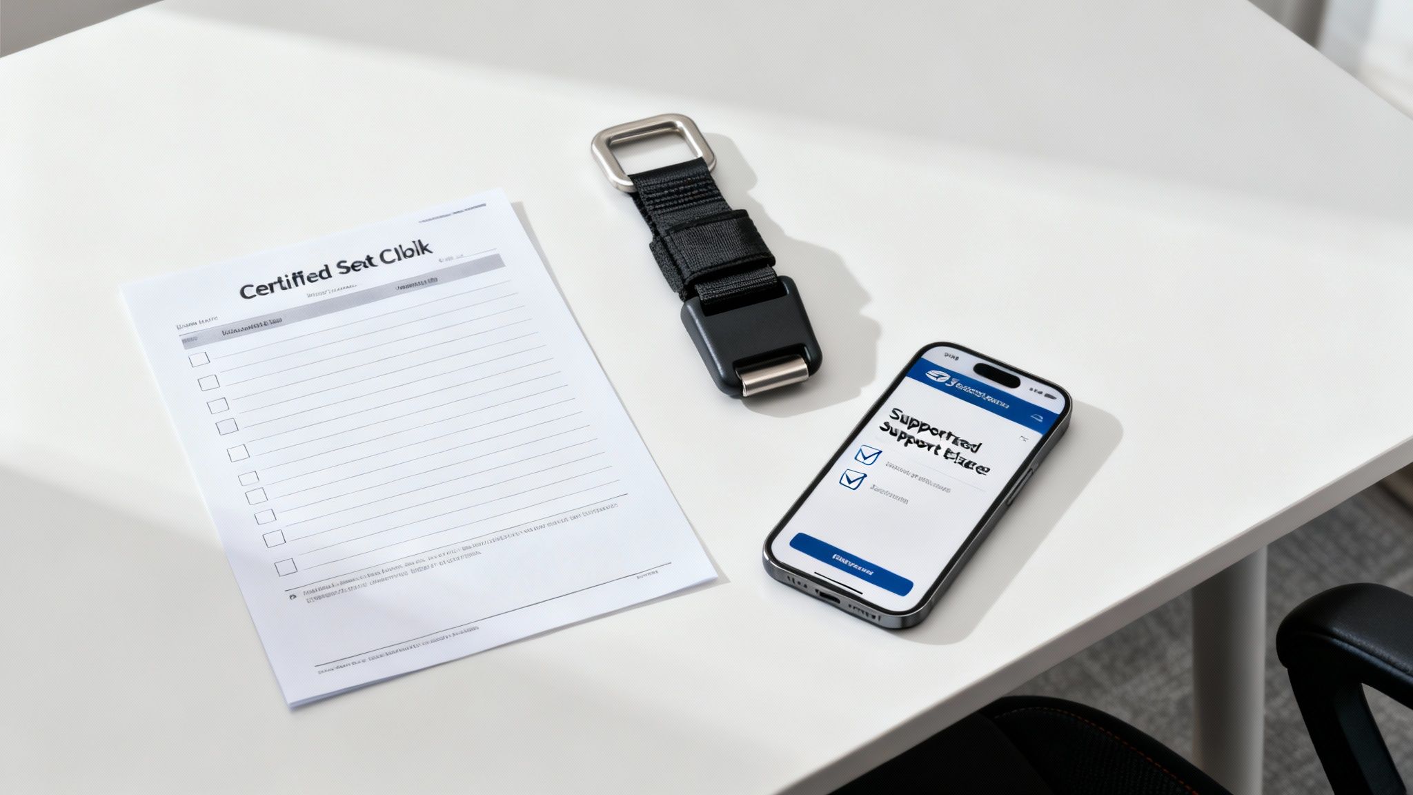 A person safely connecting a seat belt extender in their car, checking for a secure fit.