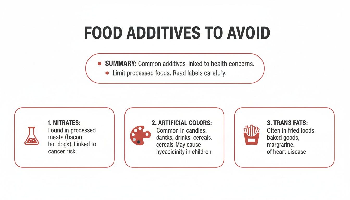 Infographic about food additives to avoid