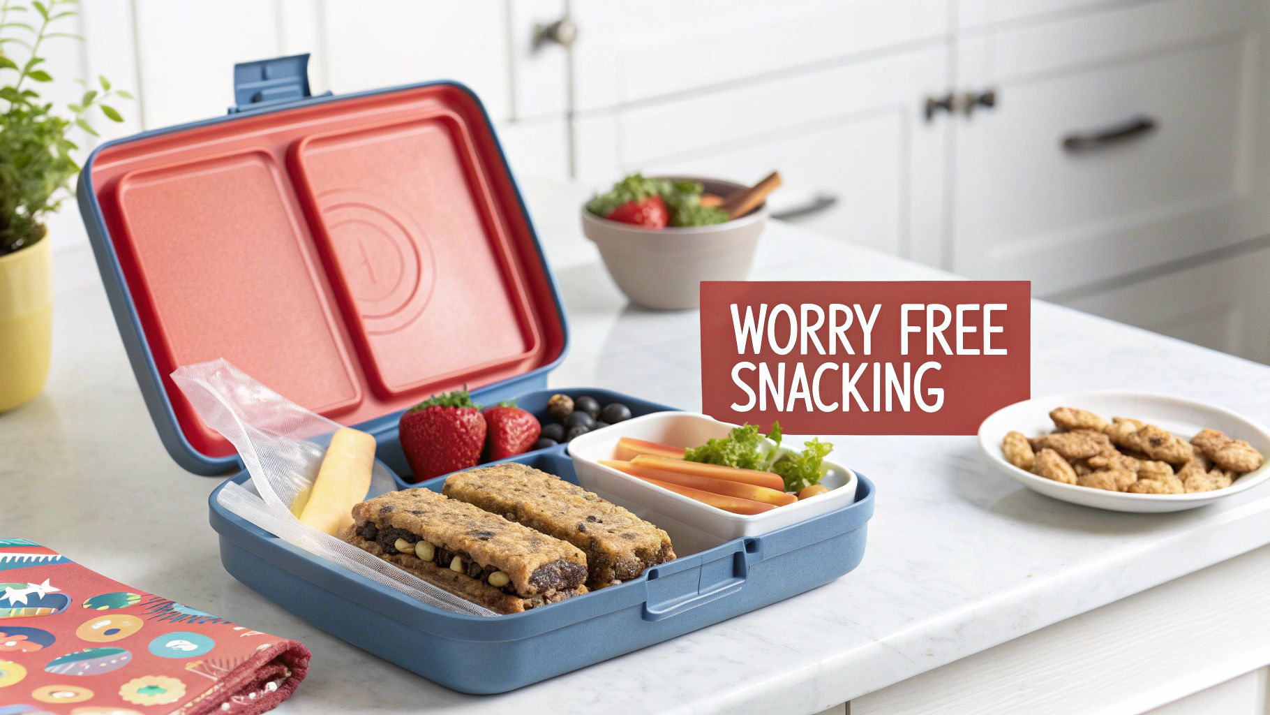 A variety of colorful nut free bars made from fruits and seeds laid out on a table.