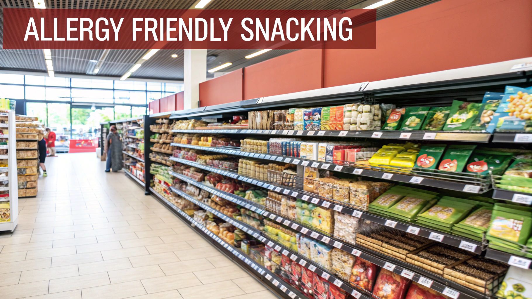 Colorful nut-free bars and cookies arranged attractively on a rustic wooden surface.