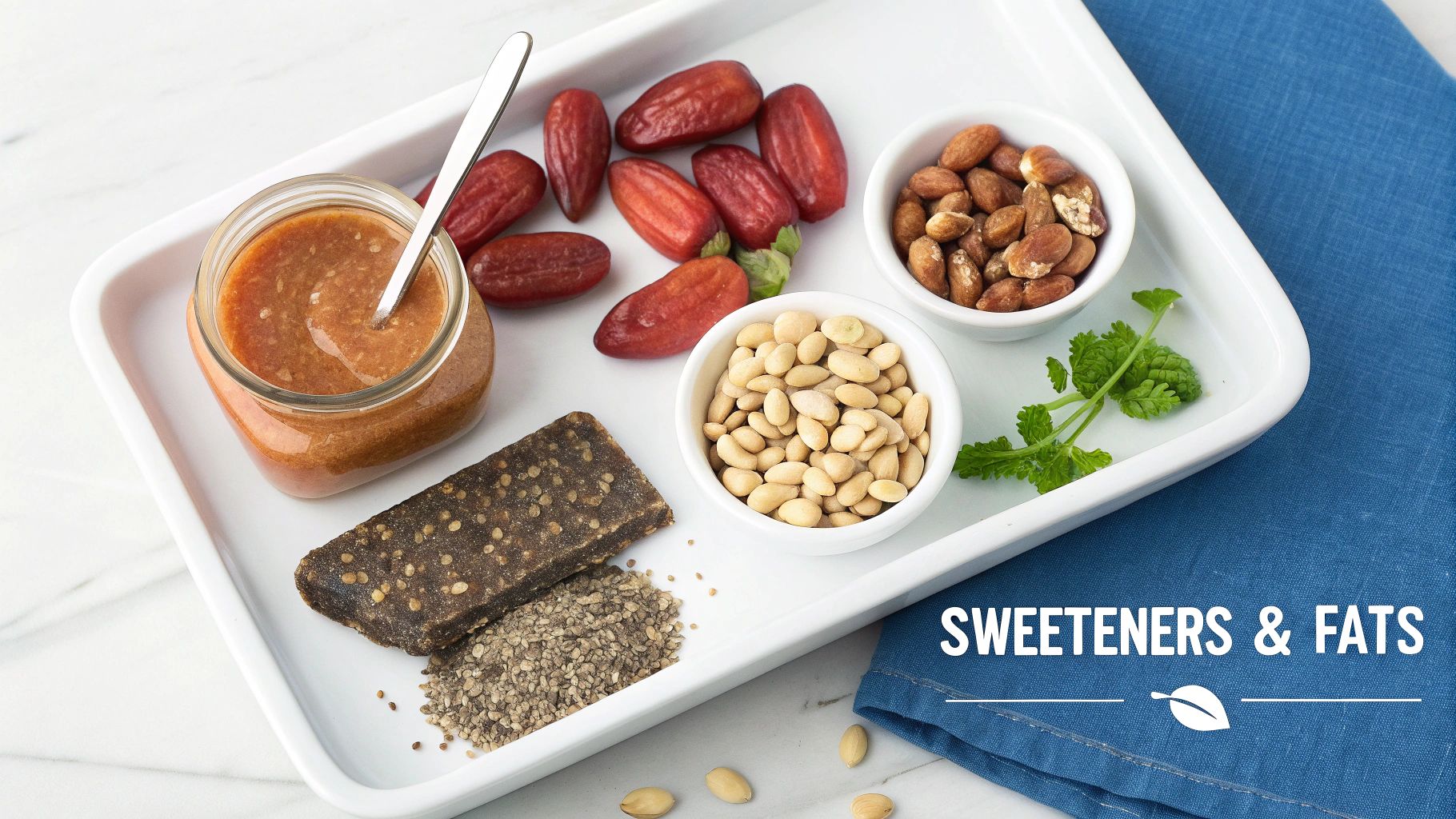 Close-up of a person spreading peanut butter on a protein bar